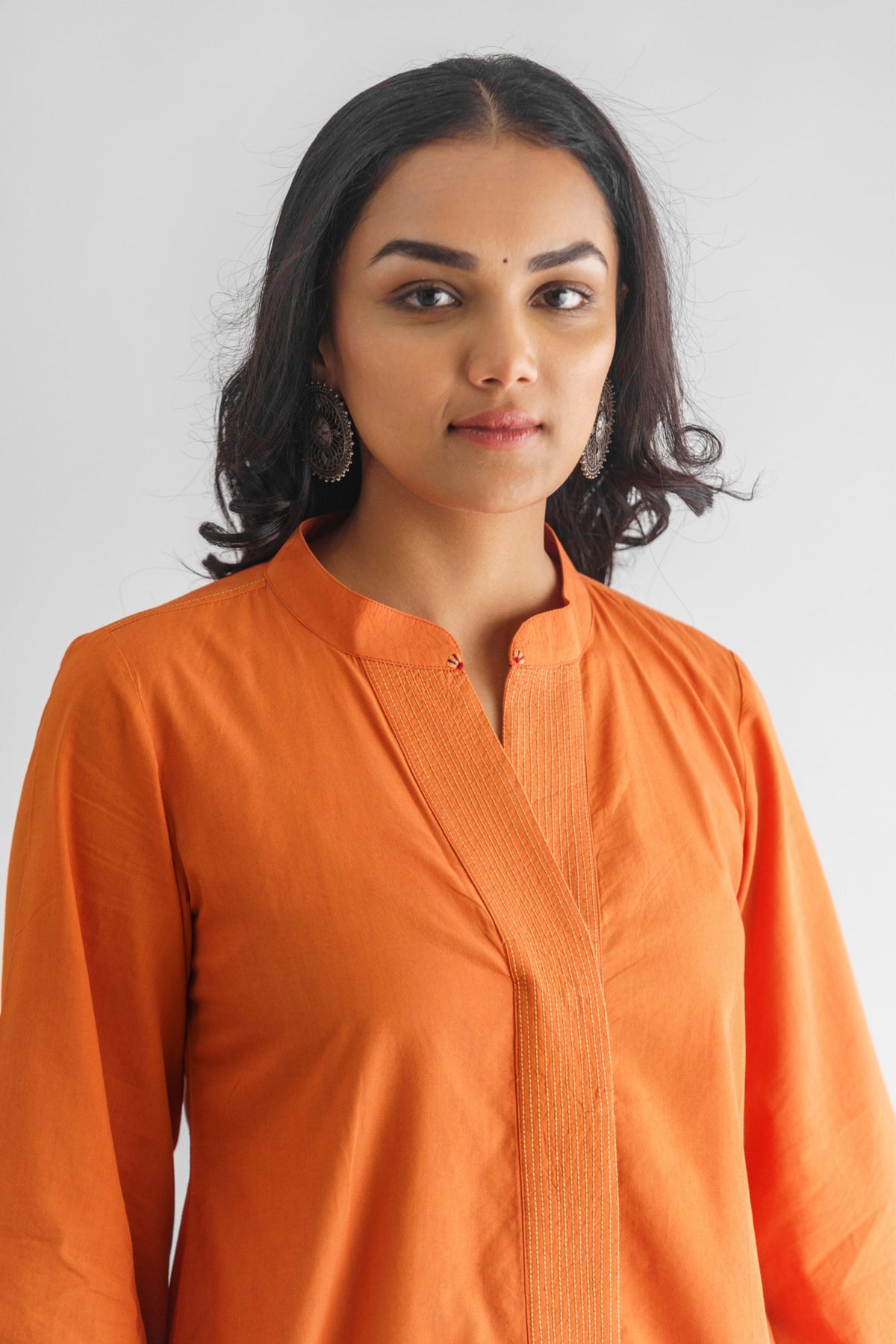 Orange Stitch Detail Tunic