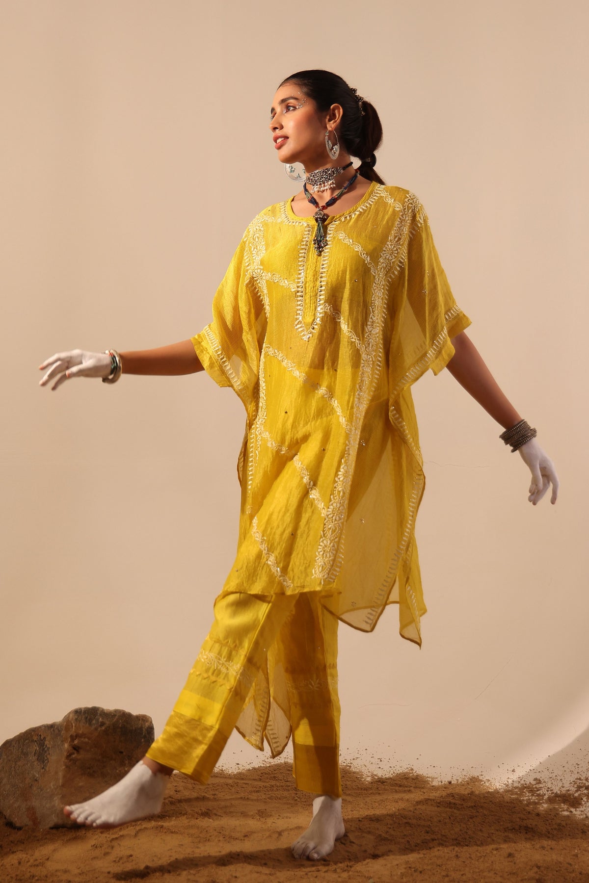 Yellow Kaftan Set