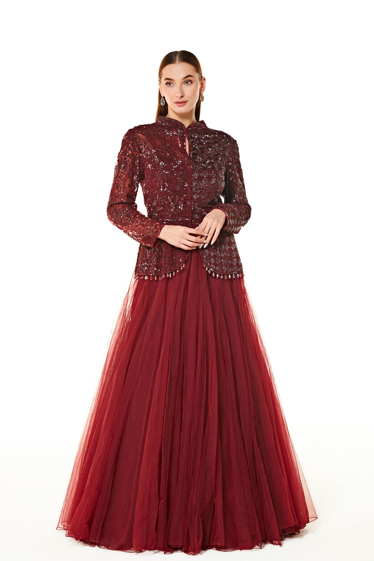 Maroon Dalia Lehenga Set