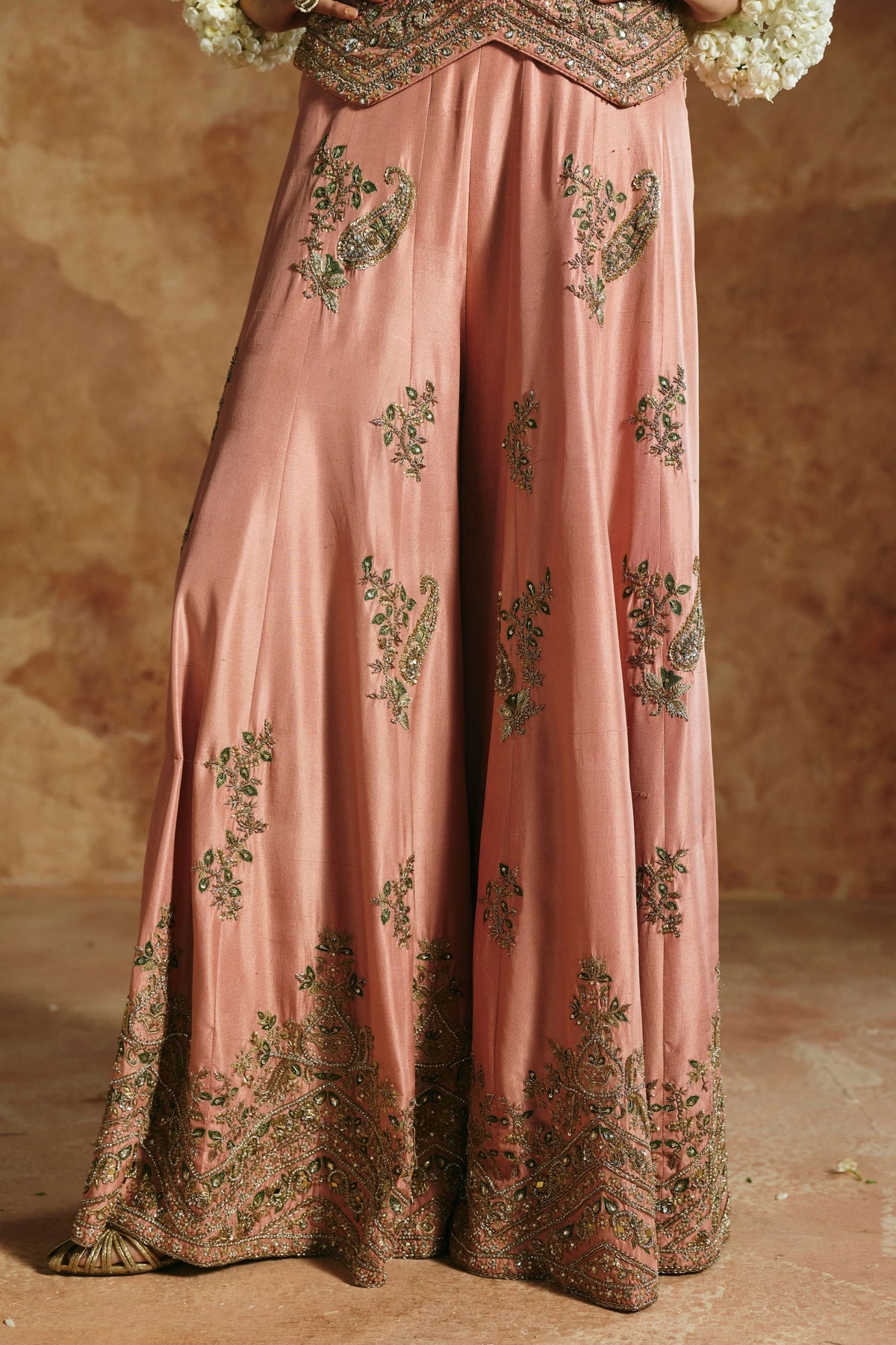 Onion Sindh Zardozi Sharara Set