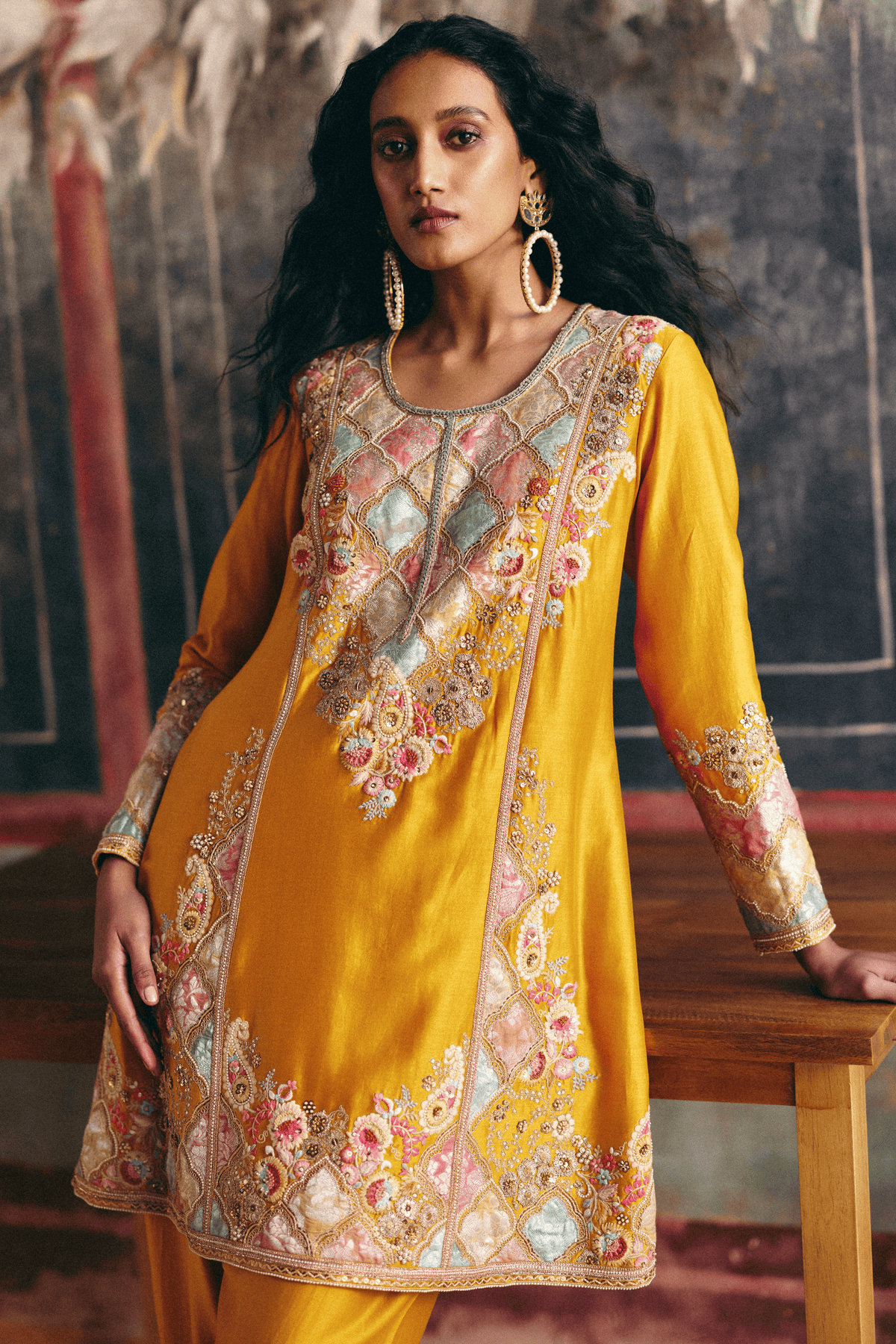 Mustard Phiran Kurta Set