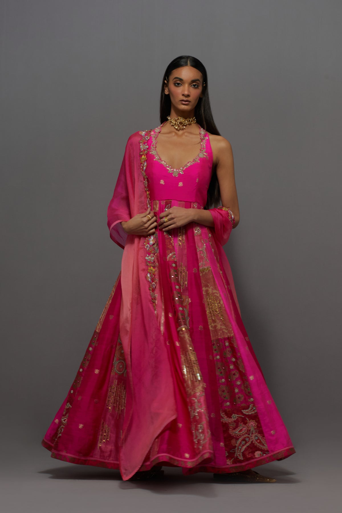 Pink Kalidaar Set