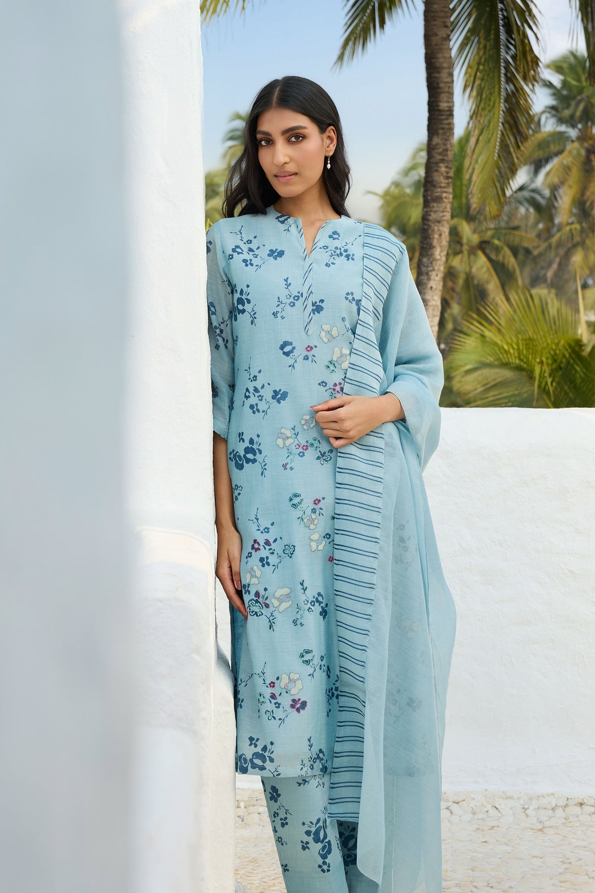 Sky Floral Kurta Set