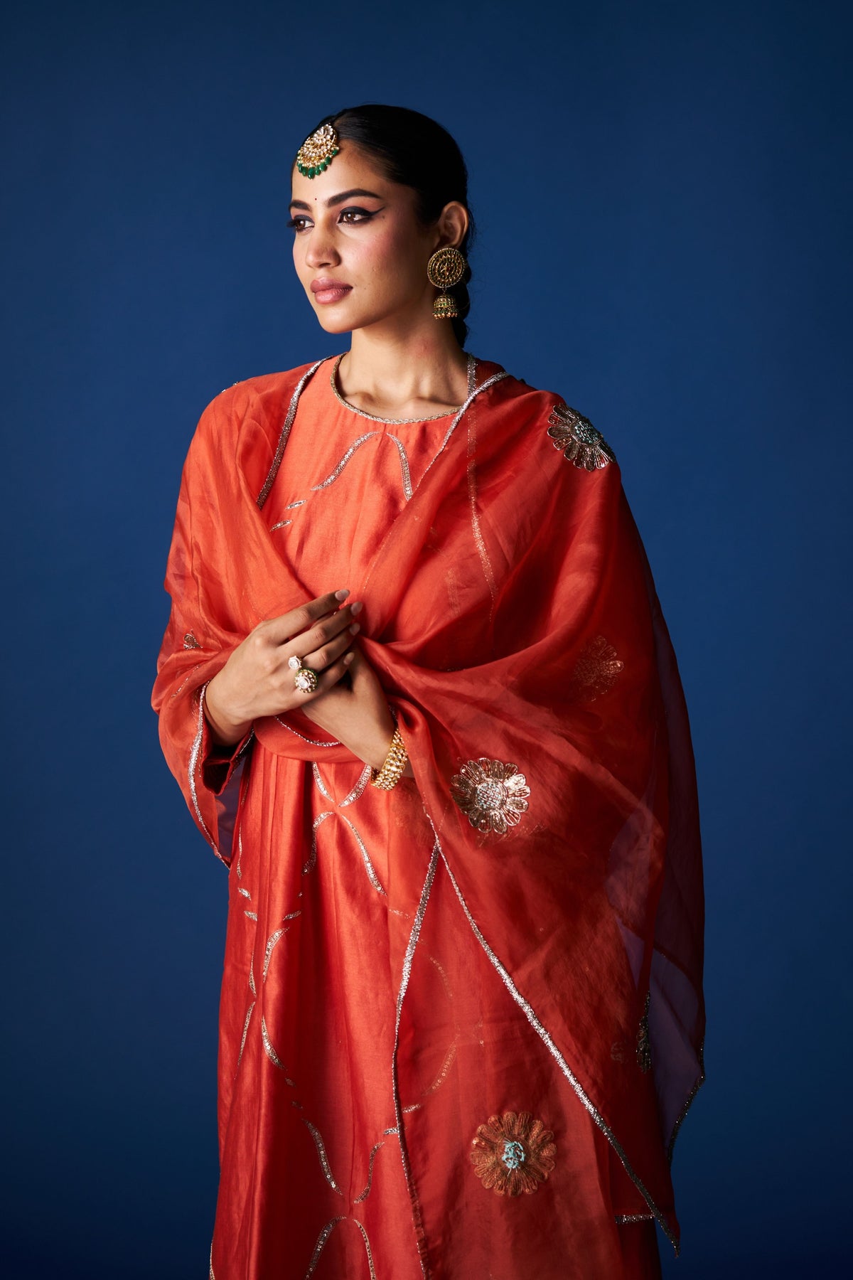 Rust Chandani Anarkali Set