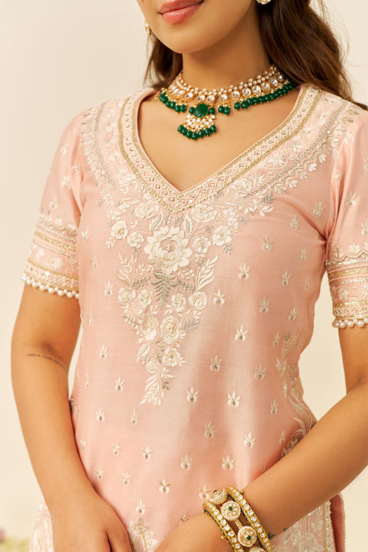 Sameeha Off Rose Sharara Set