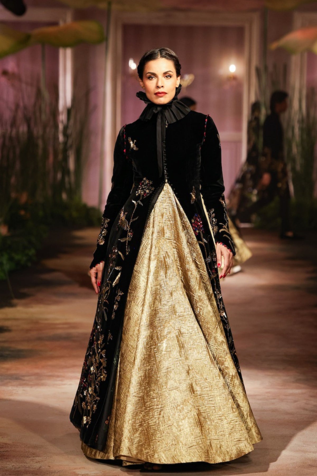 Long Black Embroidered Jacket
