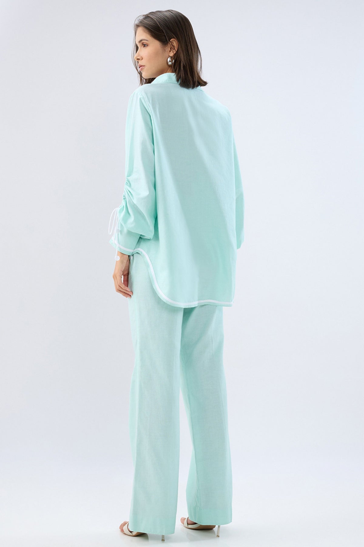 Blue Shirt Style Co-ord Set