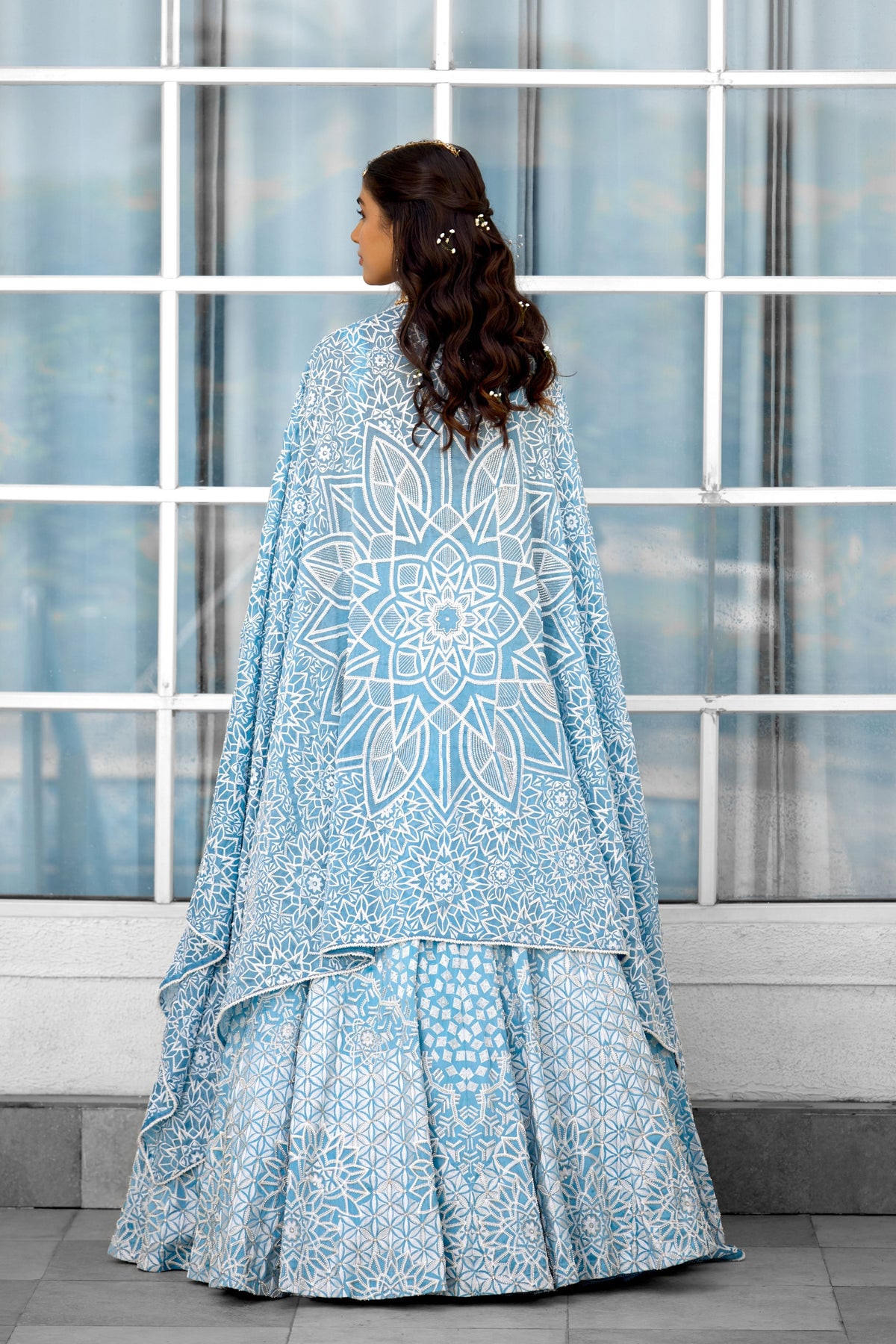 Blue Blossom Lehenga Set