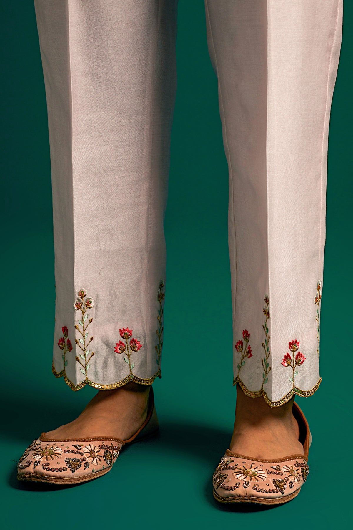 Pink Silk Chanderi Kurta and Pant
