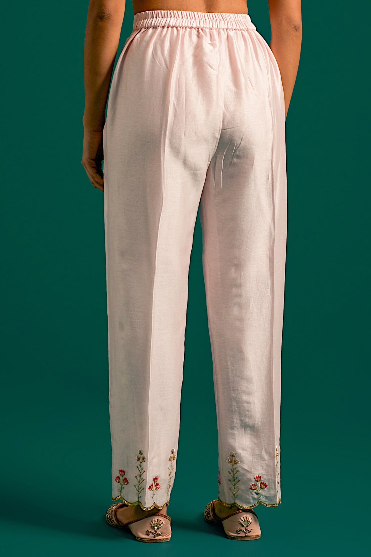 Pink Silk Chanderi Kurta and Pant