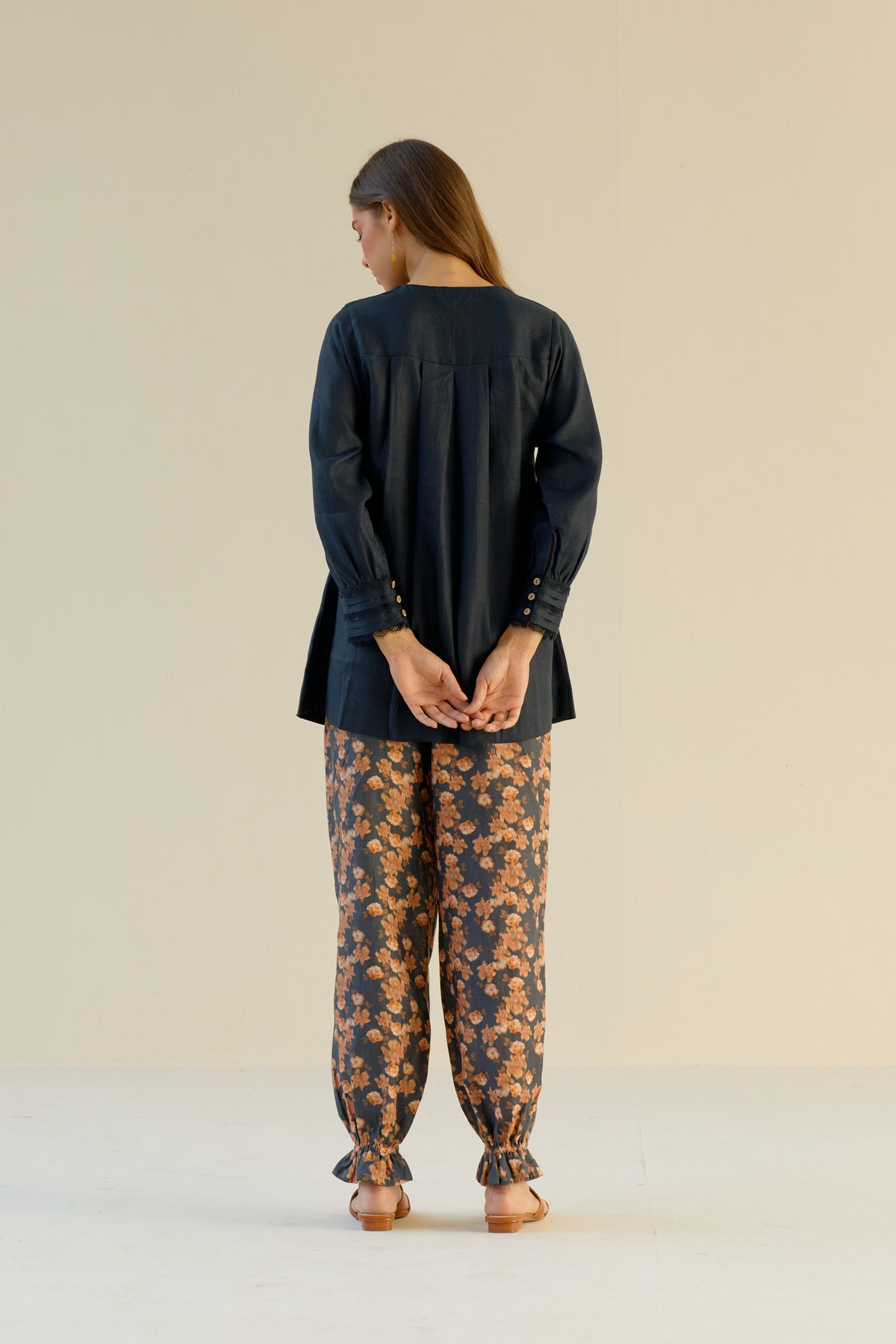 Maya pleated lace top