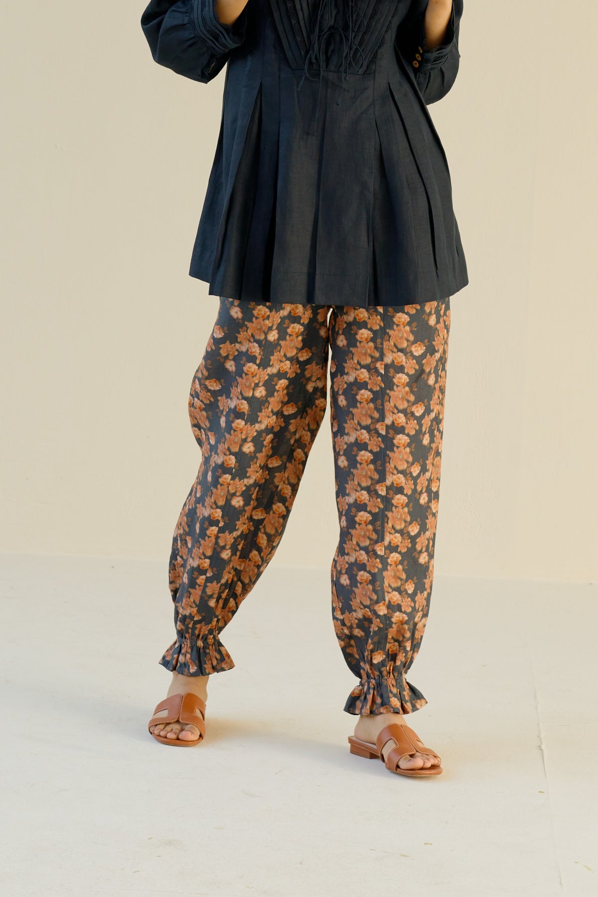 Maya pleated lace top