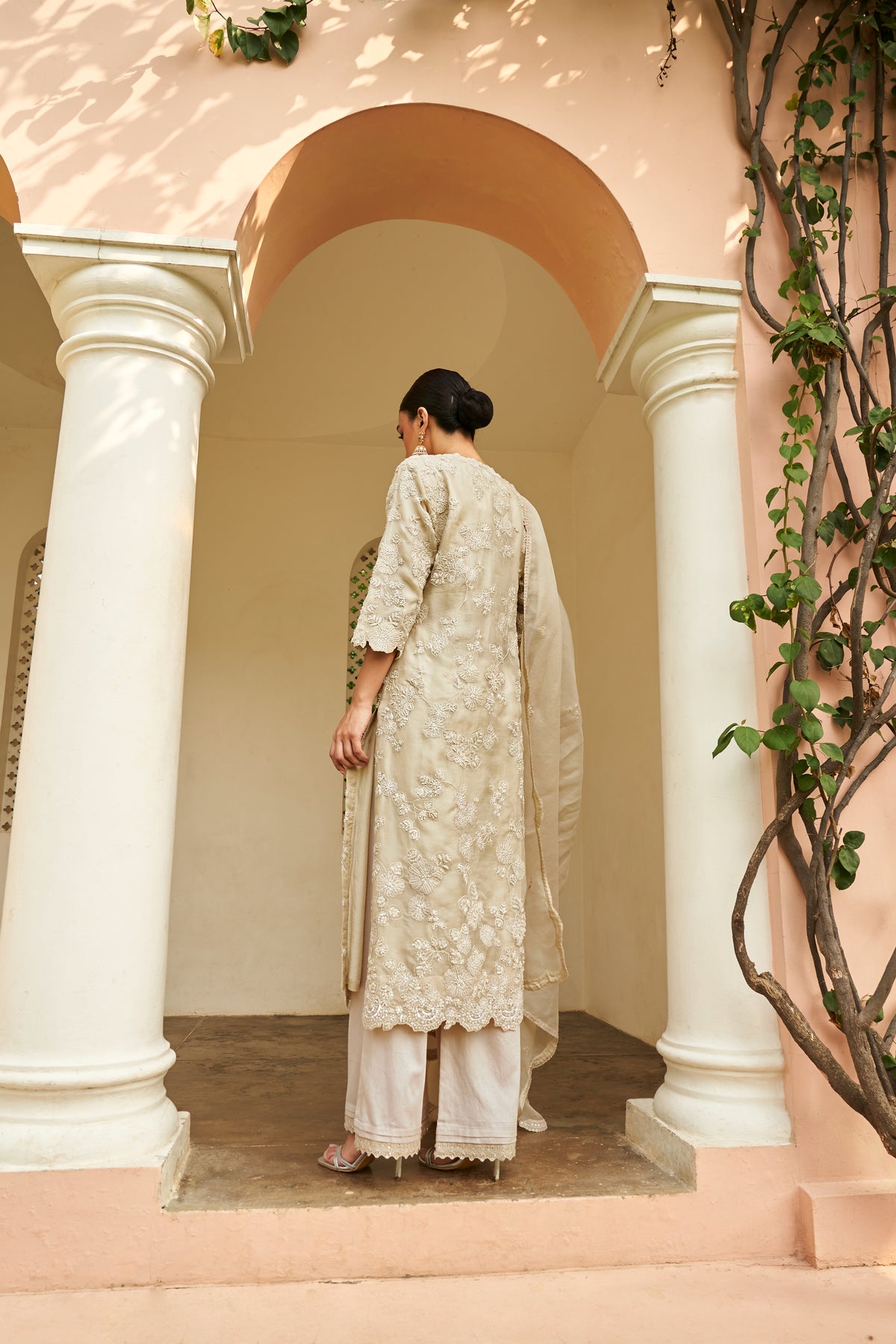 Pearl Embroidered Suit Set