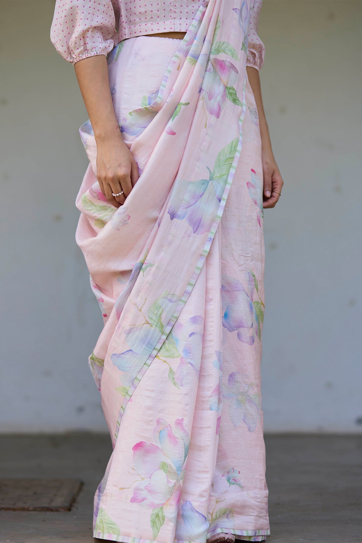 Aura Magnolia Pink Saree