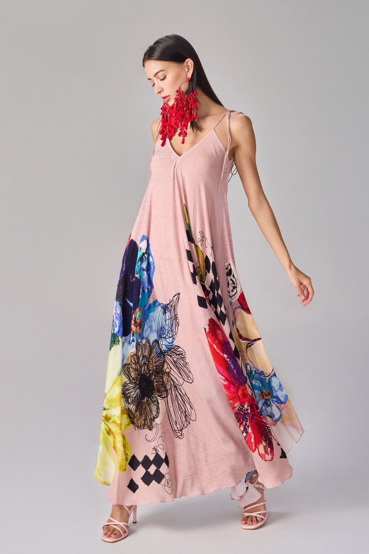 Peach Vintage Block Yazmine Dress