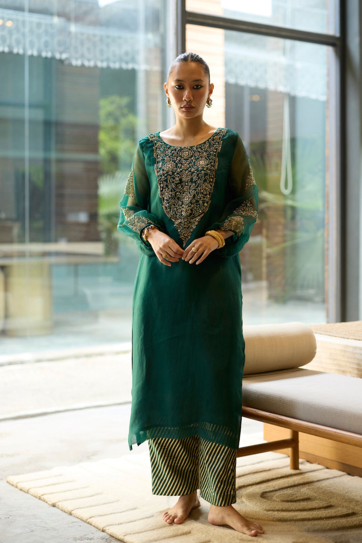 Green Sukhaali Kurta Set
