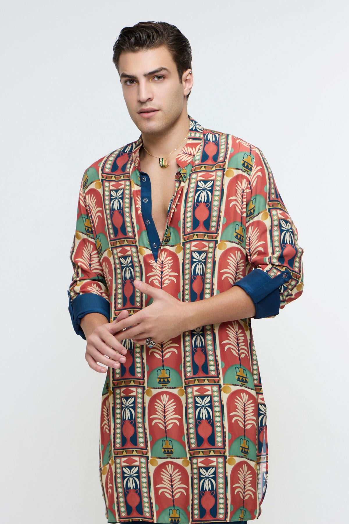 Charbagh Rolled Up Kurta