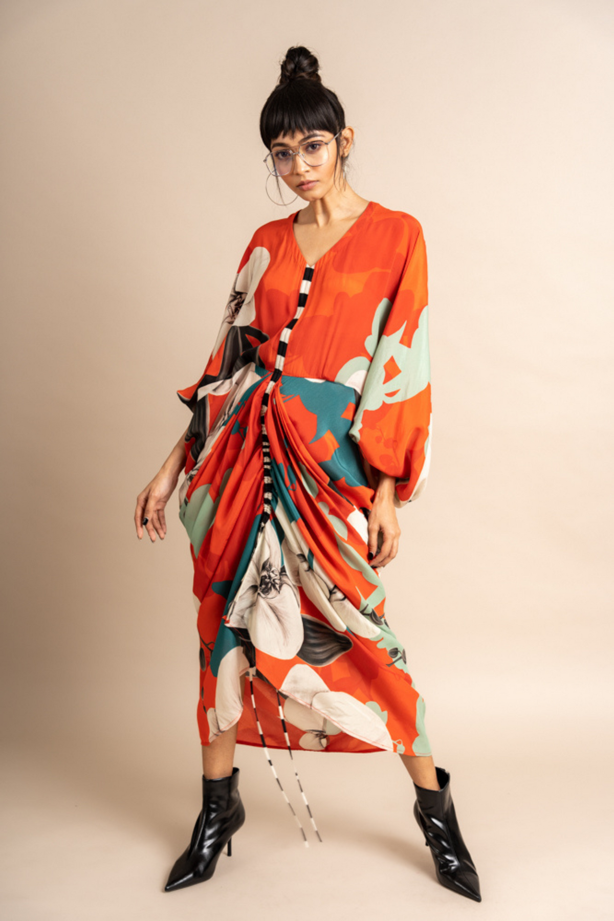 Tangerine Print Kite Dress