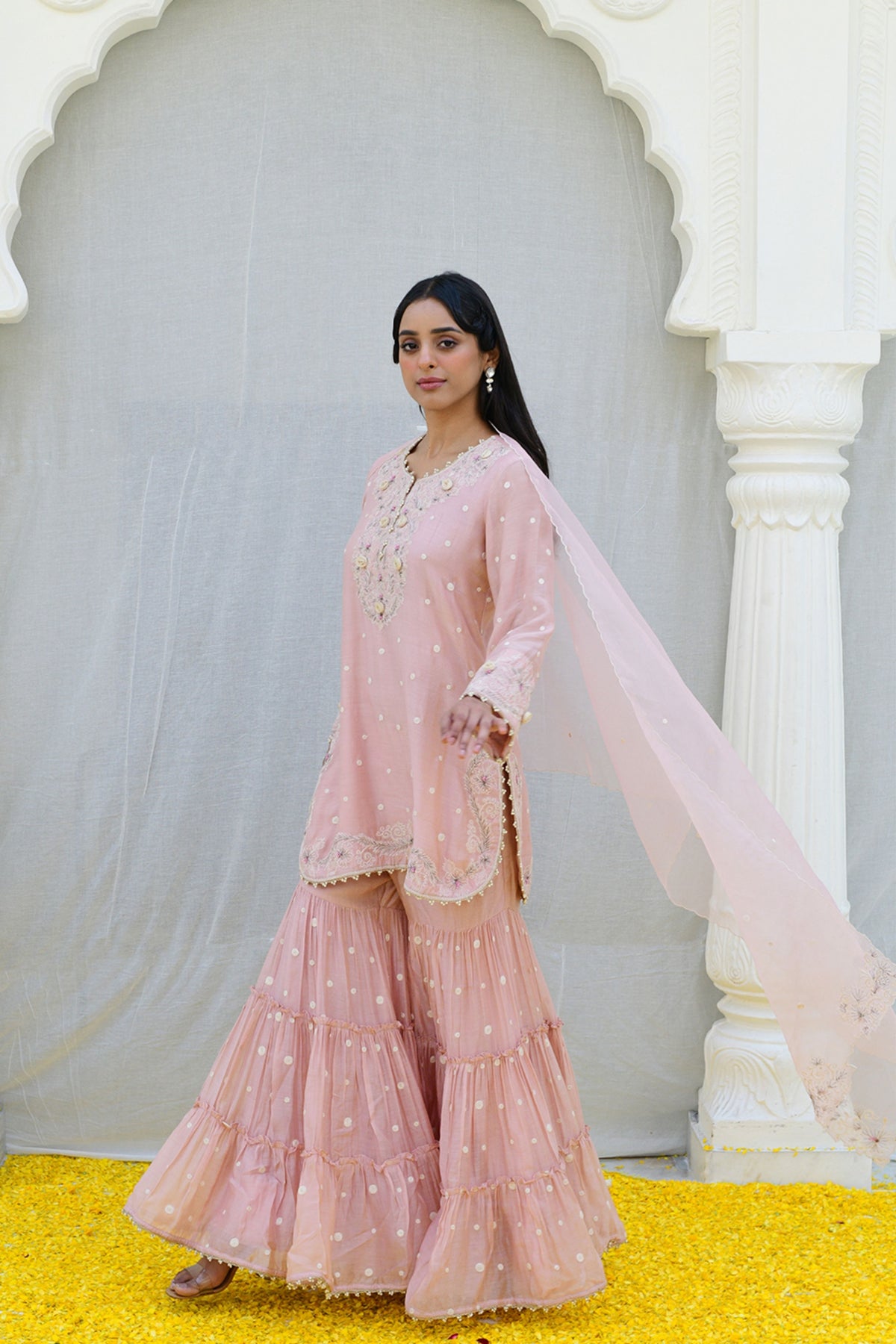 Pink Reef Light Sharara set