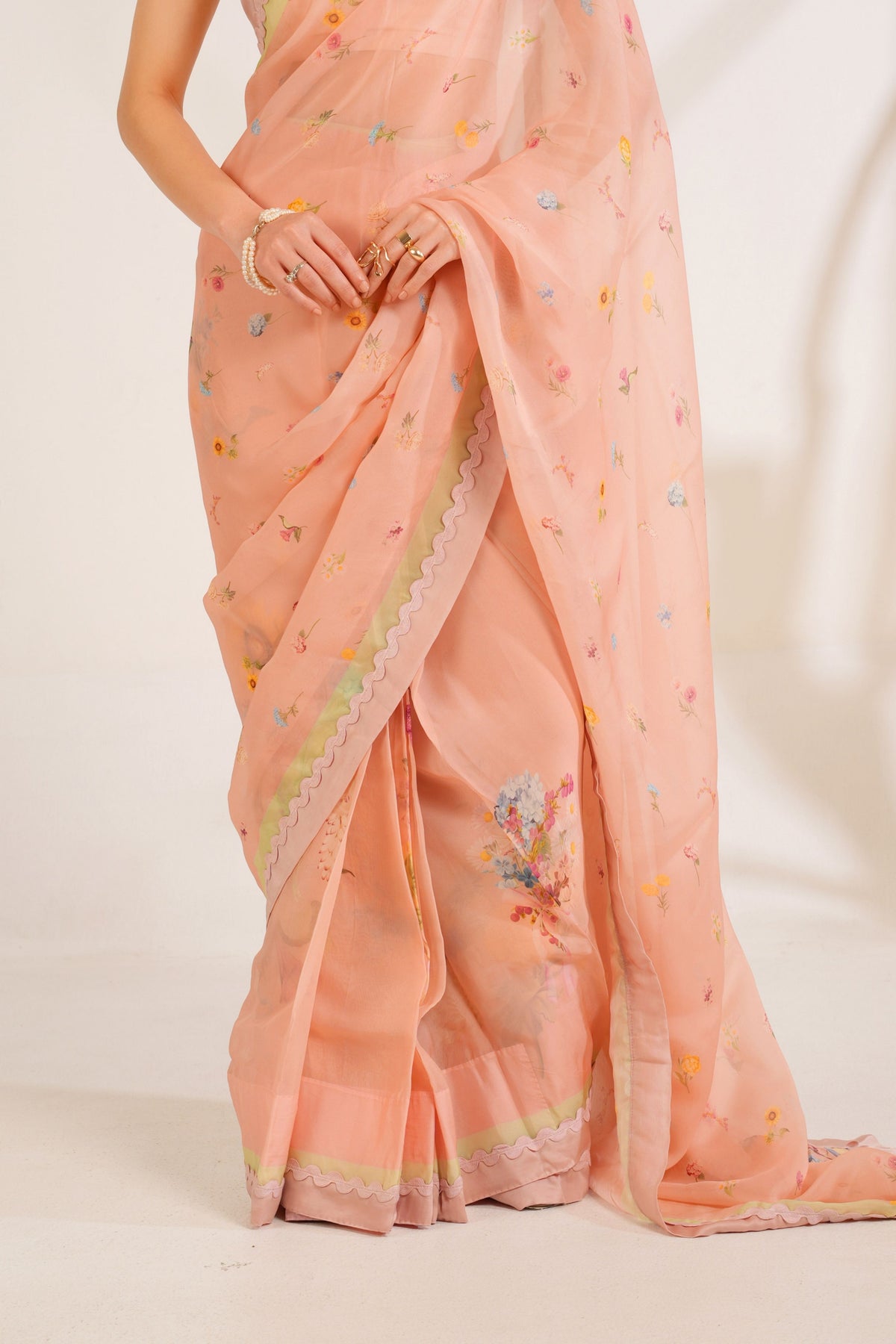 Nude Pink Saree Set