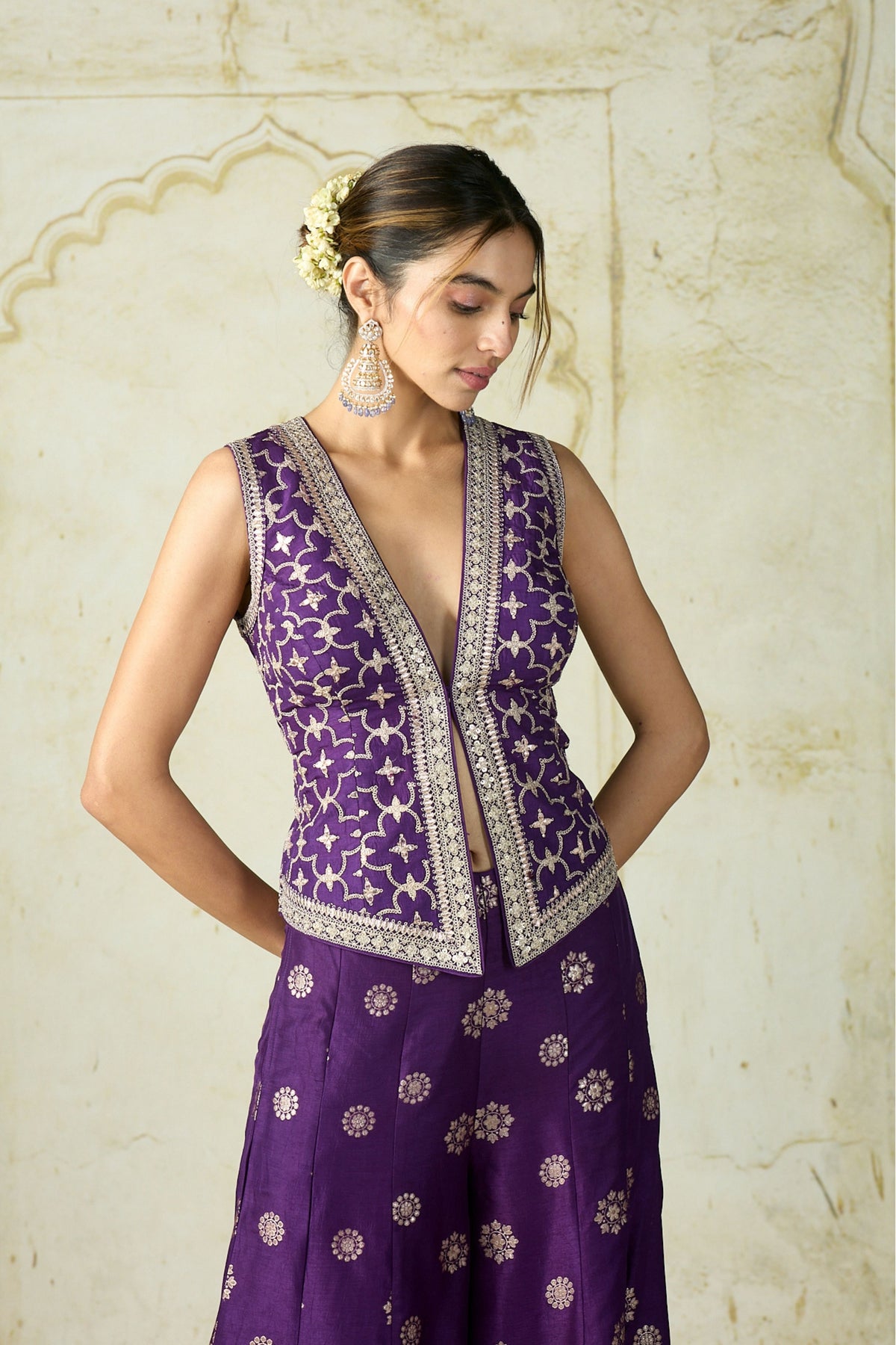 Purple Mizna Pant Set