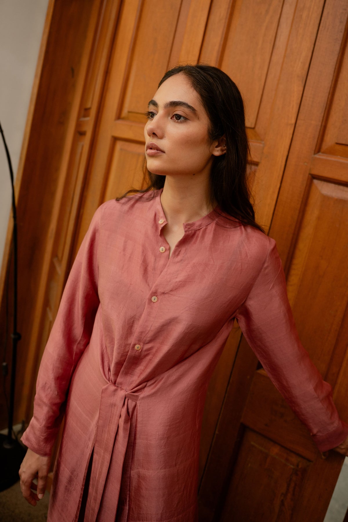 Old Rose Tie Up Dress