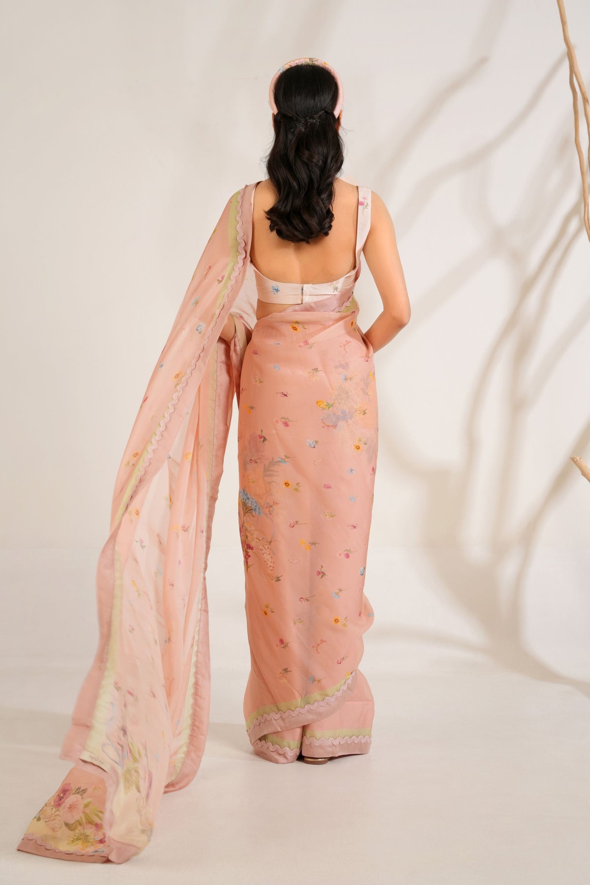 Nude Pink Saree Set