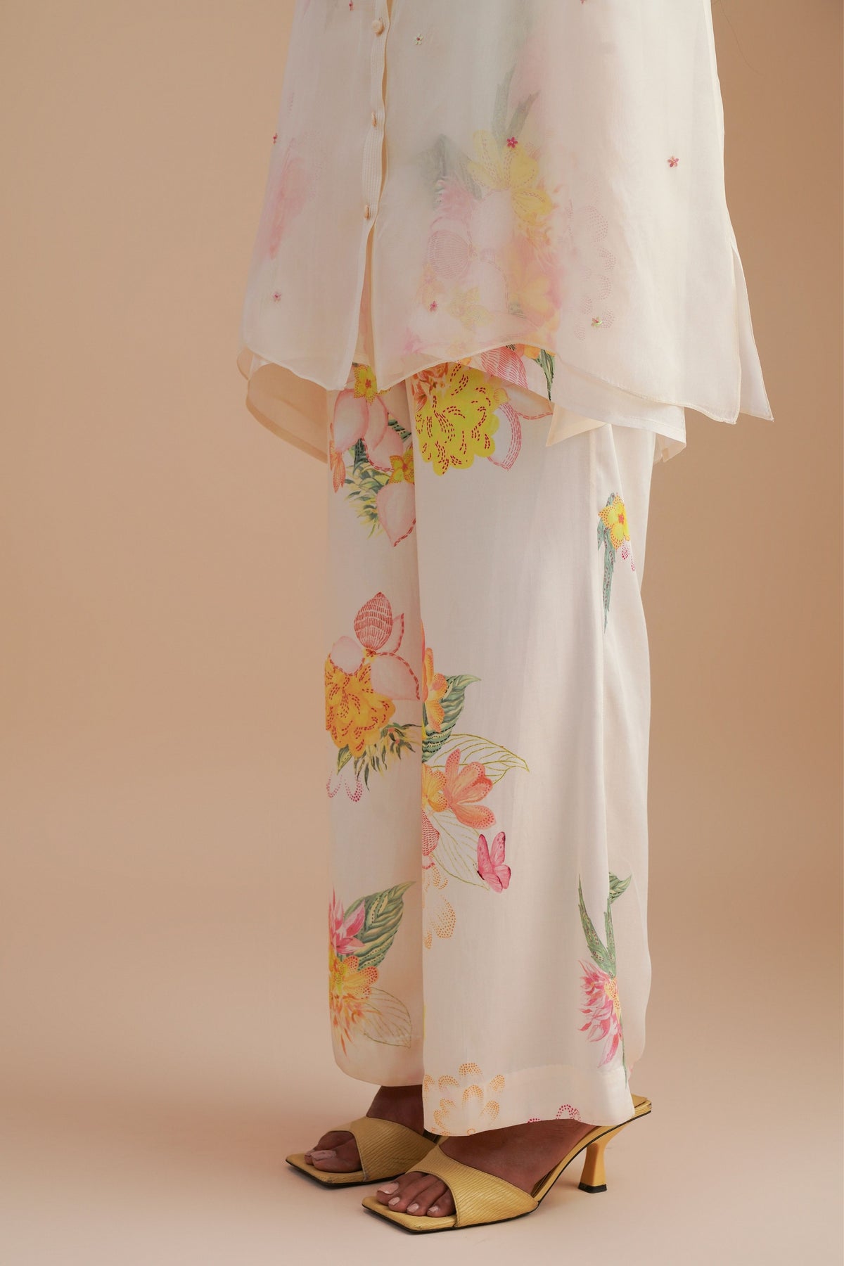 Ecru Organza Co-ord Set