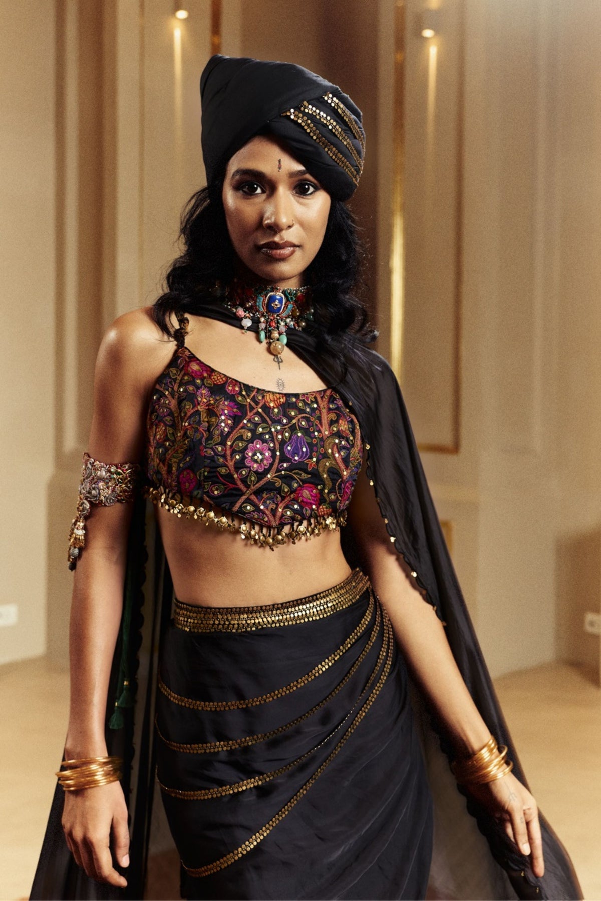 Kasundi Choli Drape Skirt Set
