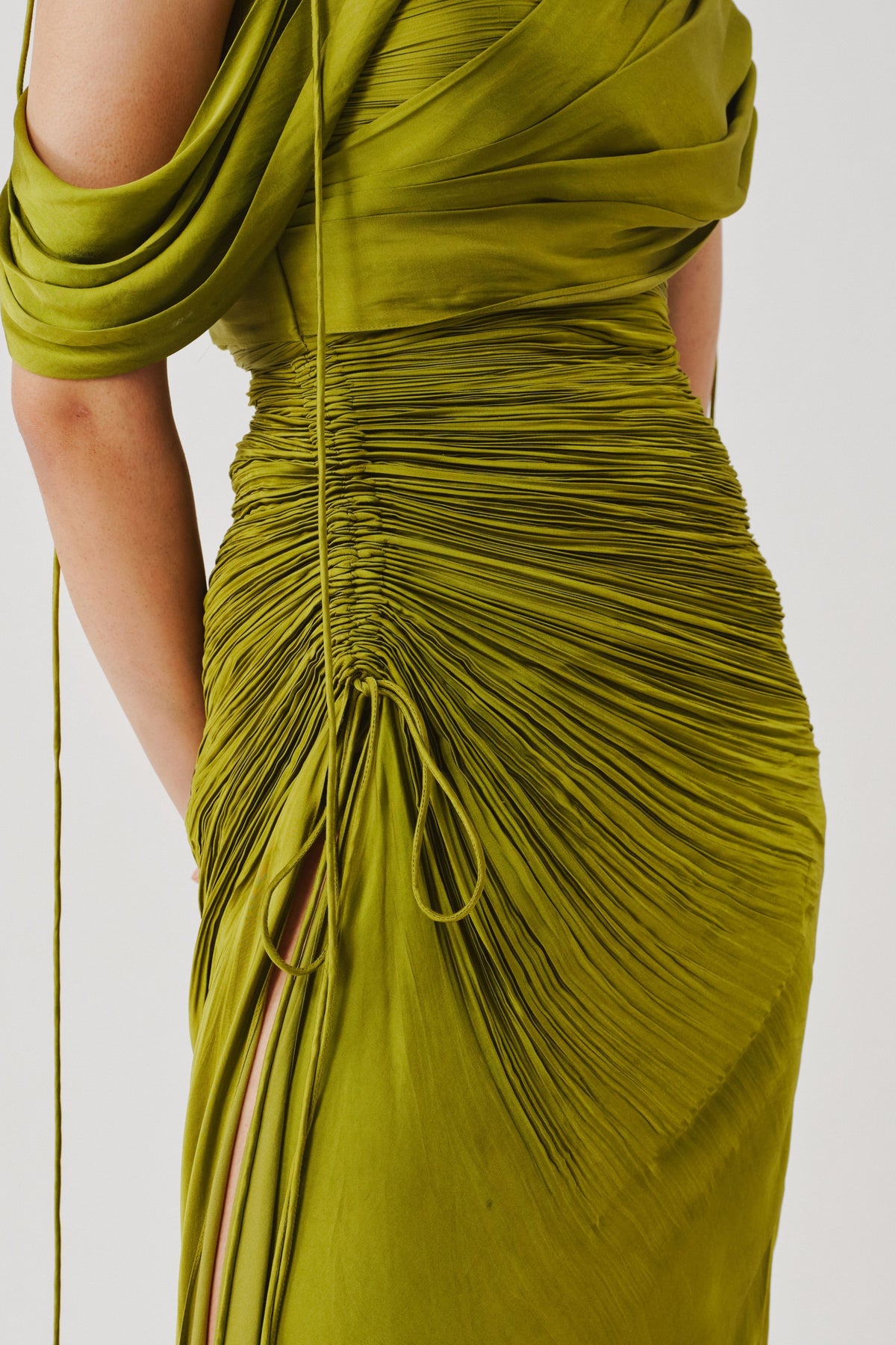 Olive Ruched Dress