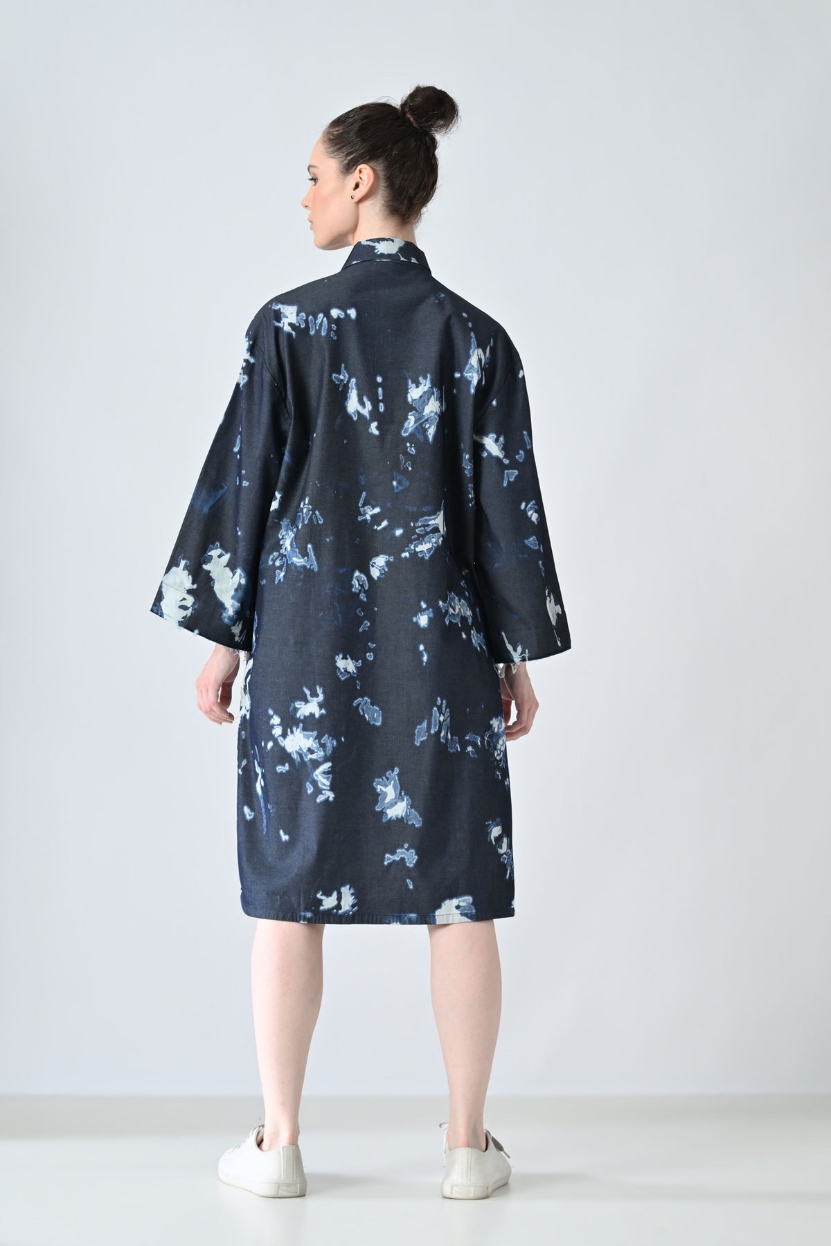 Midnight Blue Ink Shirt Dress