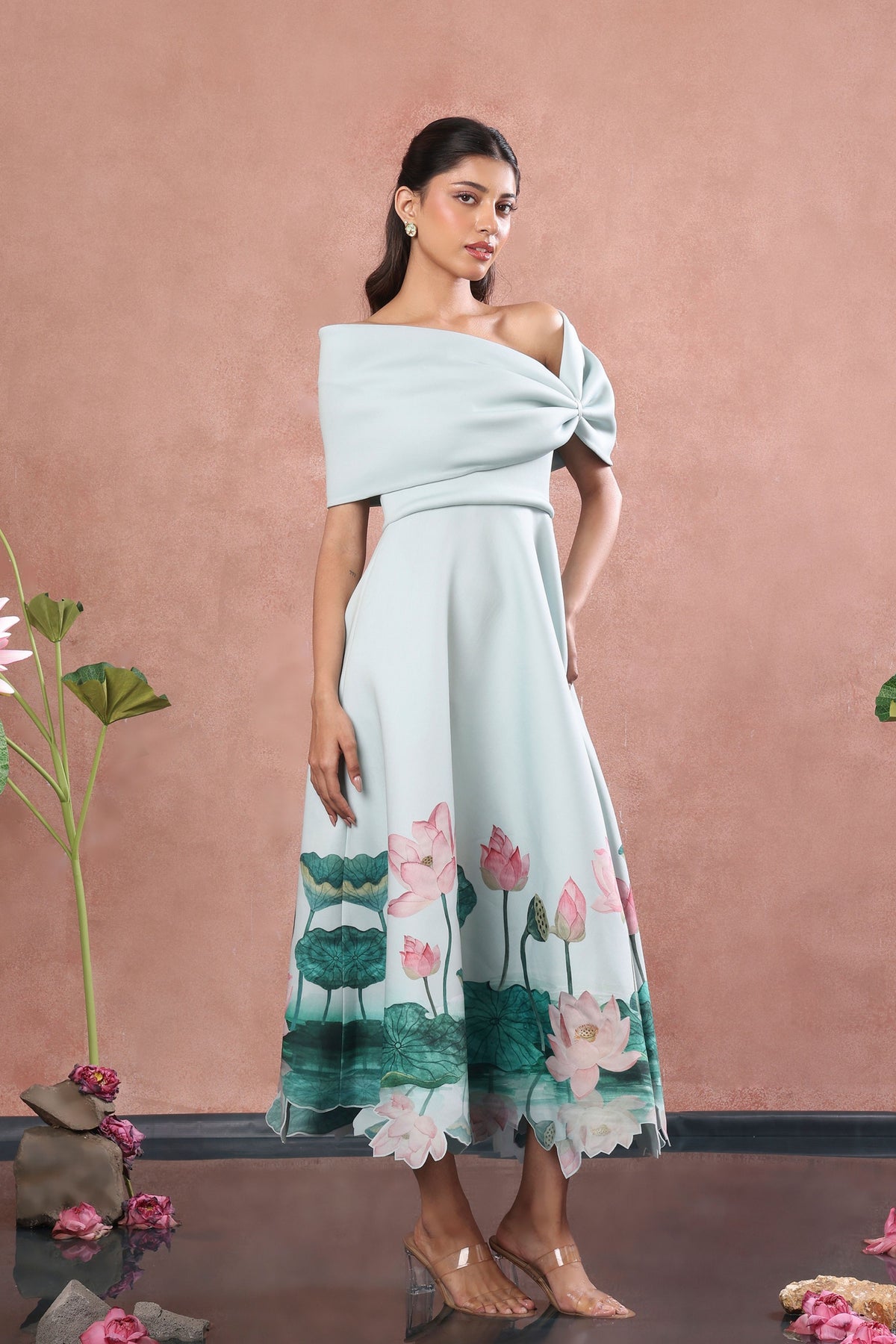 Green Flared Bow Wrap Set