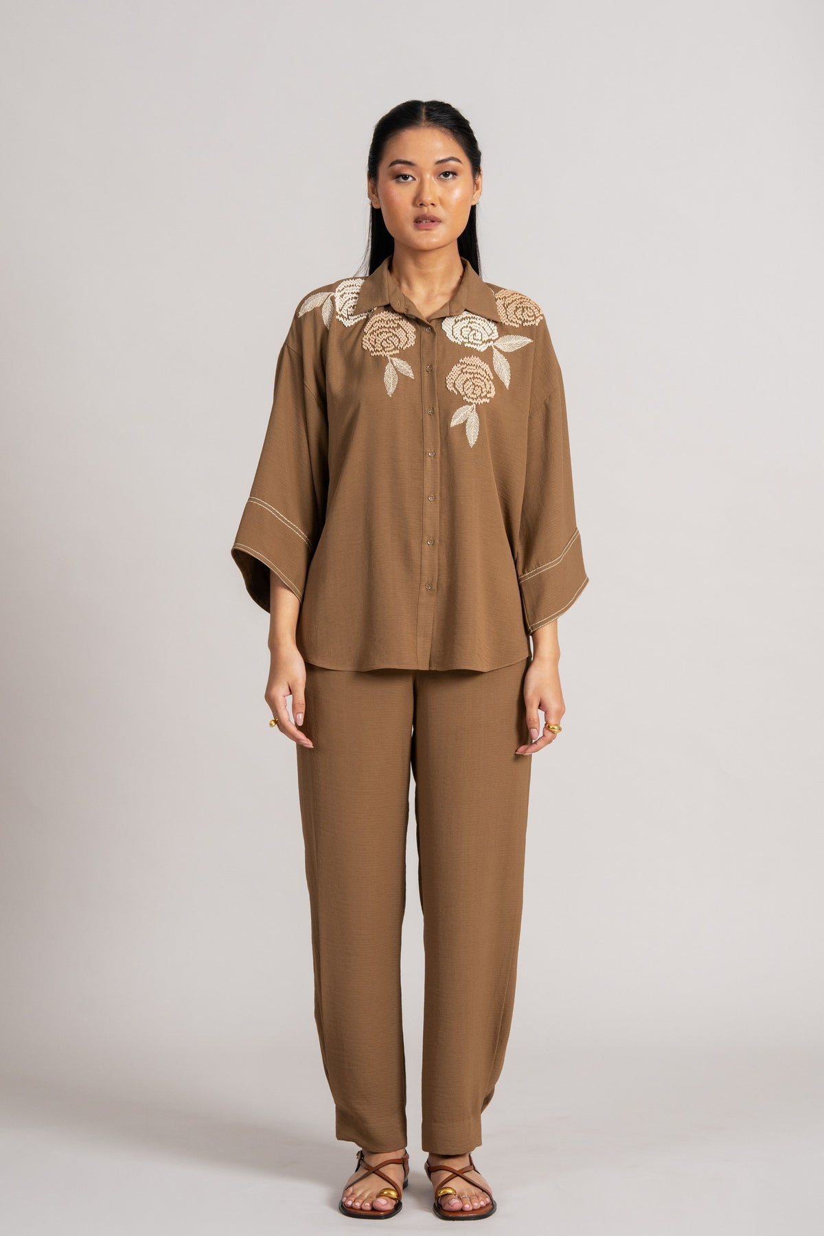 Rose Bunch Front Open Co-ord Set
