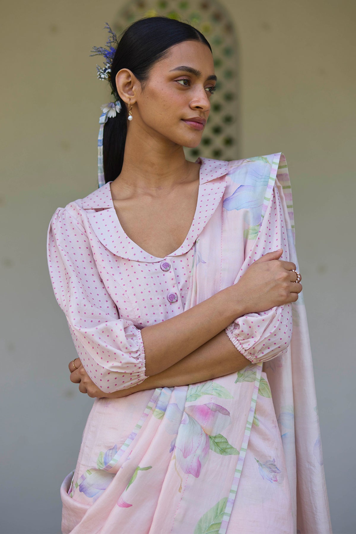 Aura Magnolia Pink Saree