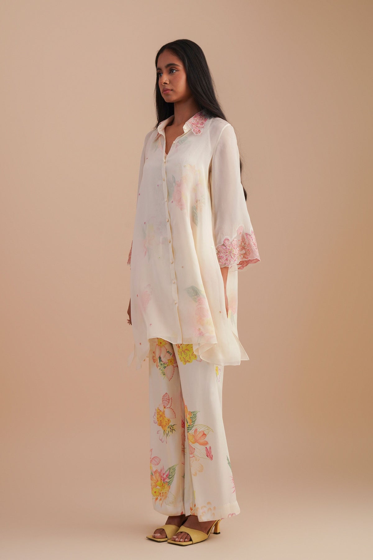 Ecru Organza Co-ord Set