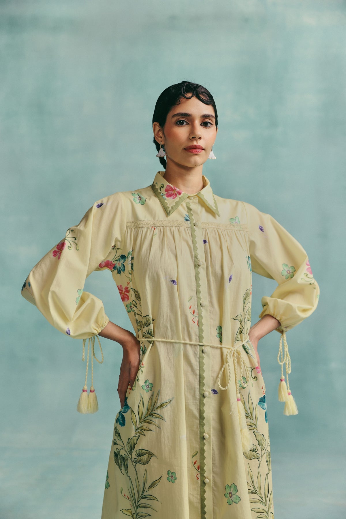 Rose Lemon Shirt Dress