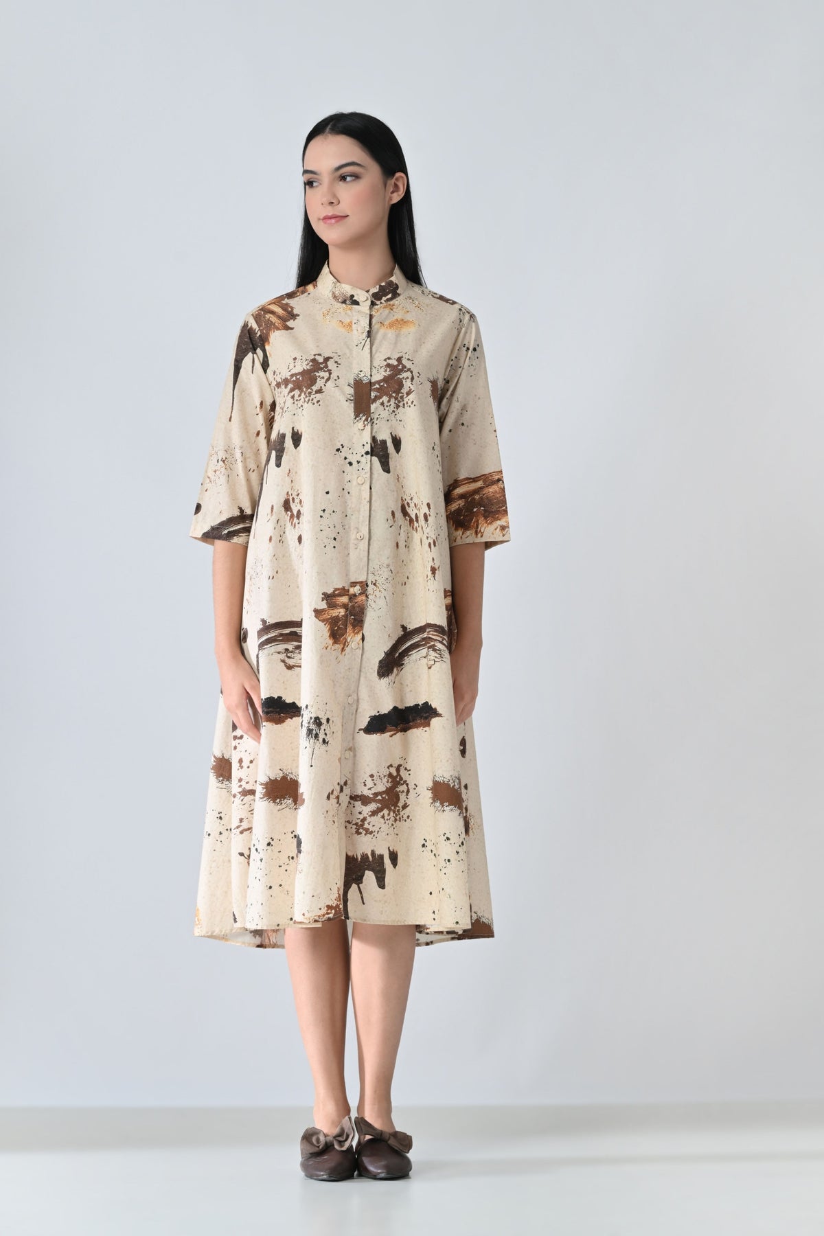 Sandstone Beige Printed Dress
