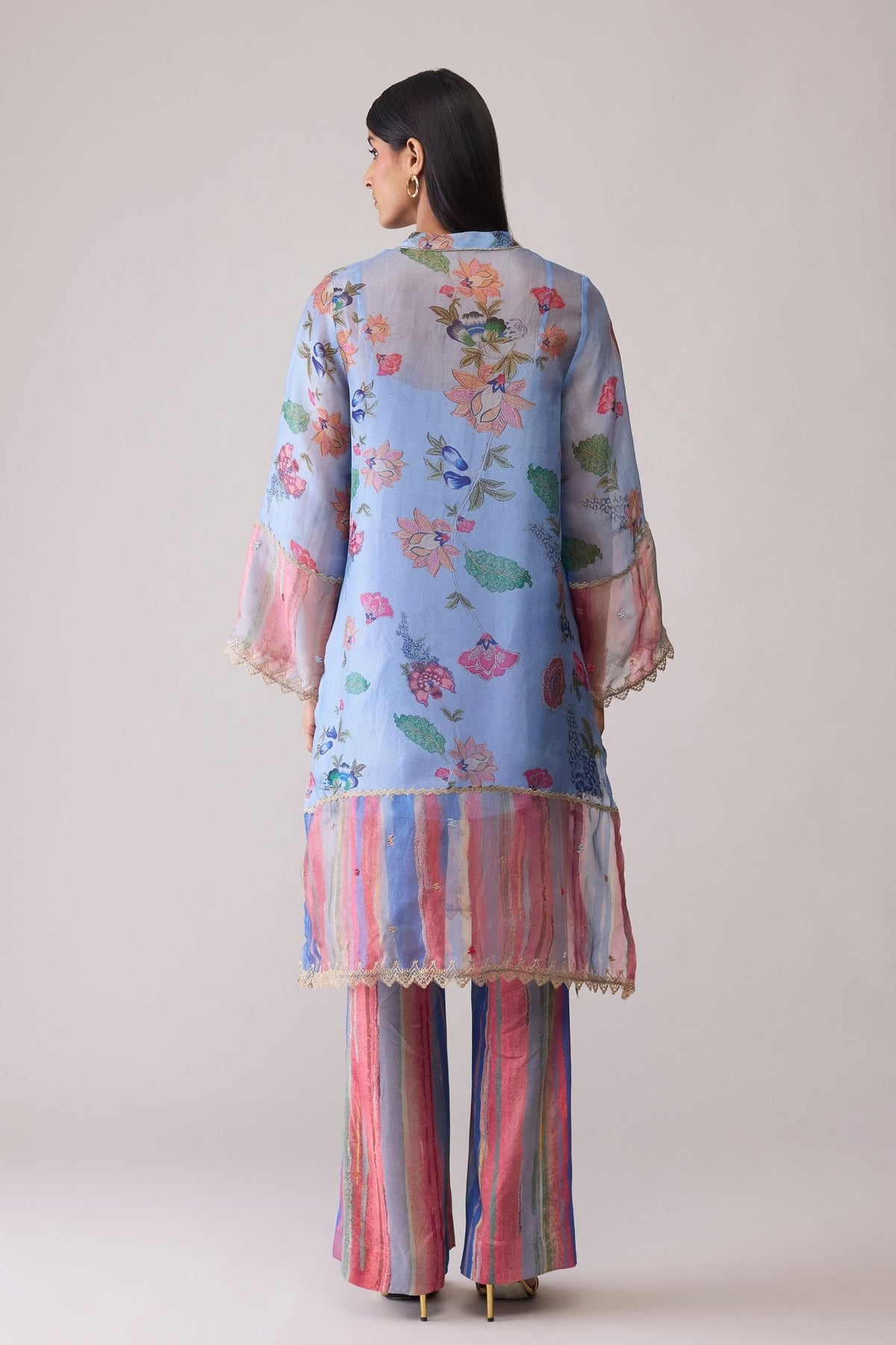 Tara Blue Print Kurta Set - Bunka - Elahe