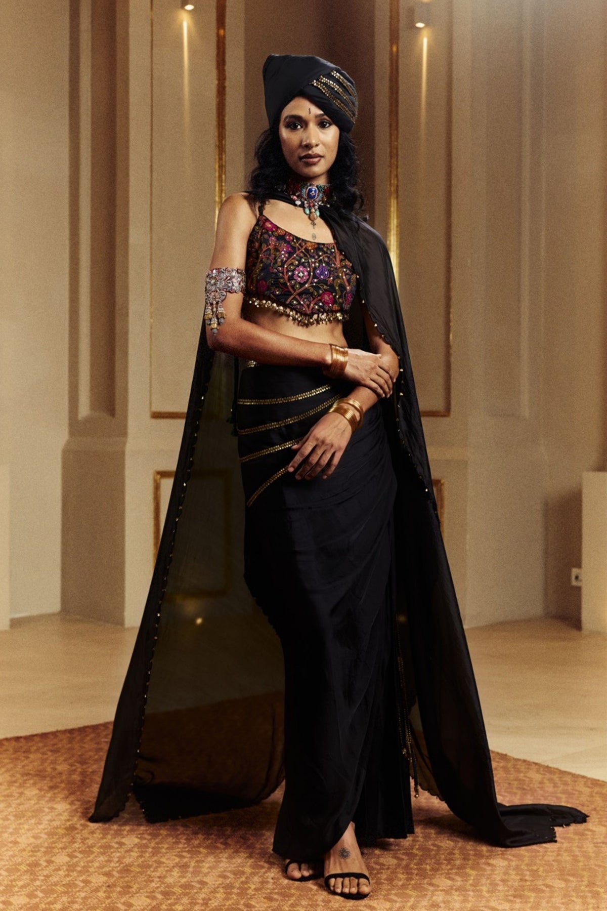 Kasundi Choli Drape Skirt Set