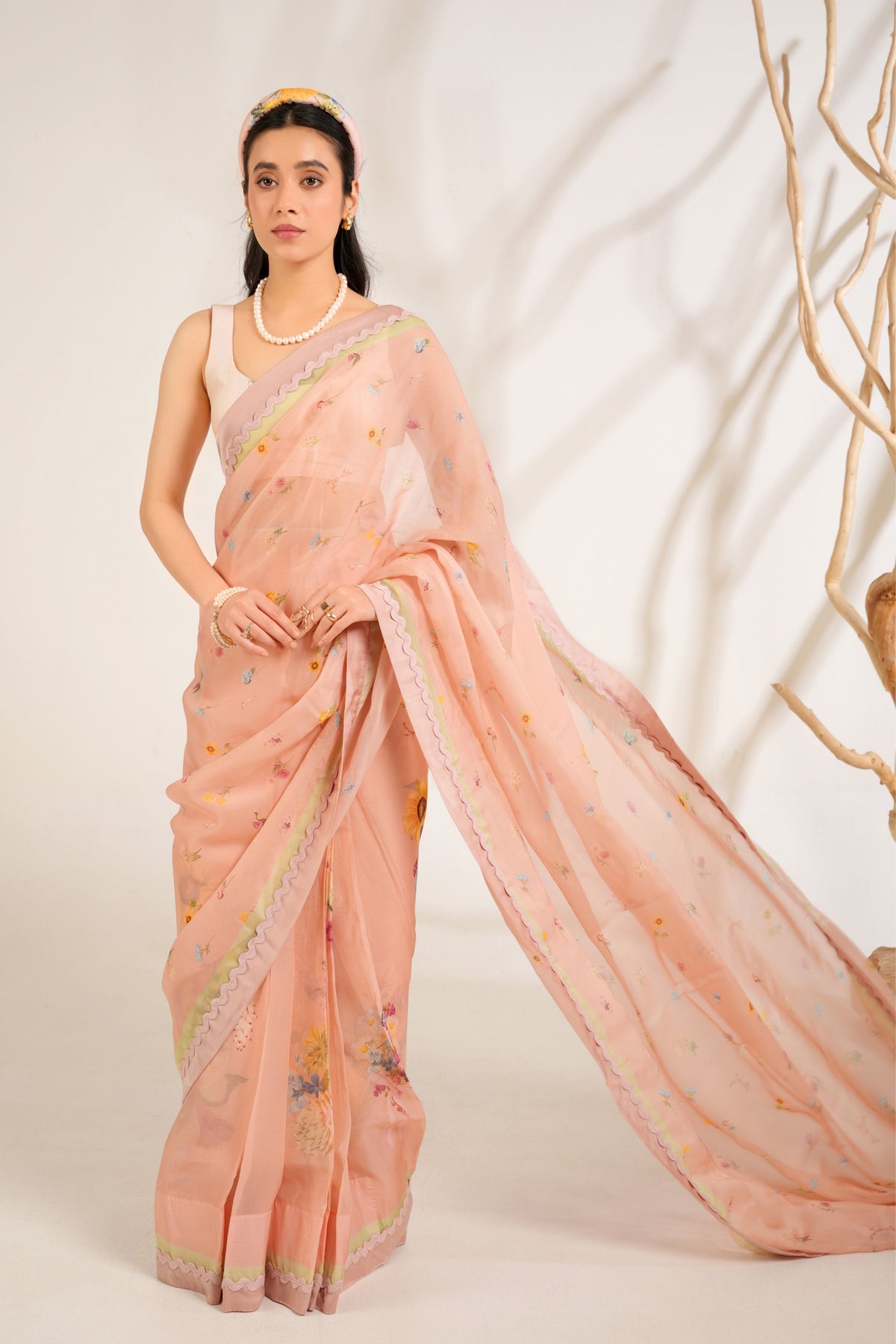 Nude Pink Saree Set