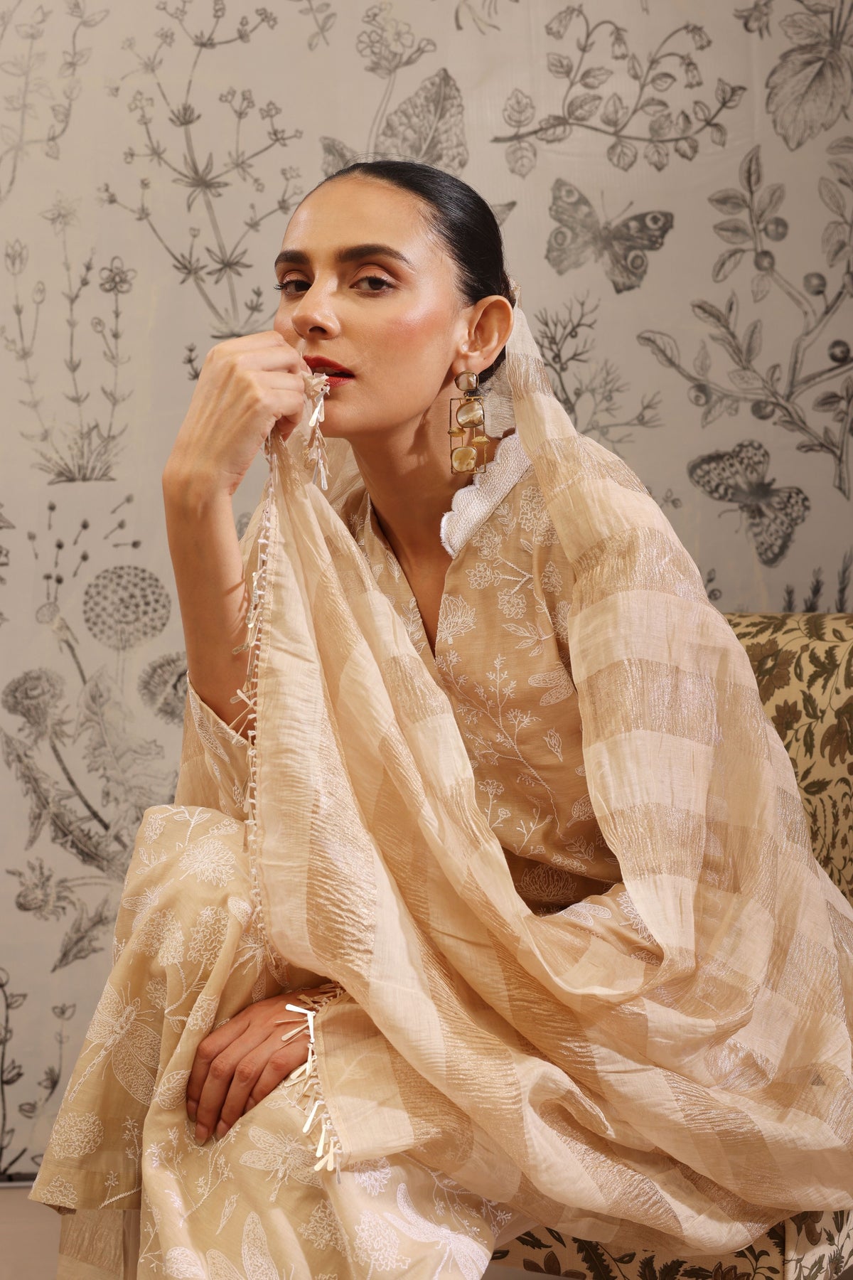 Gulma Beige Kurta Set