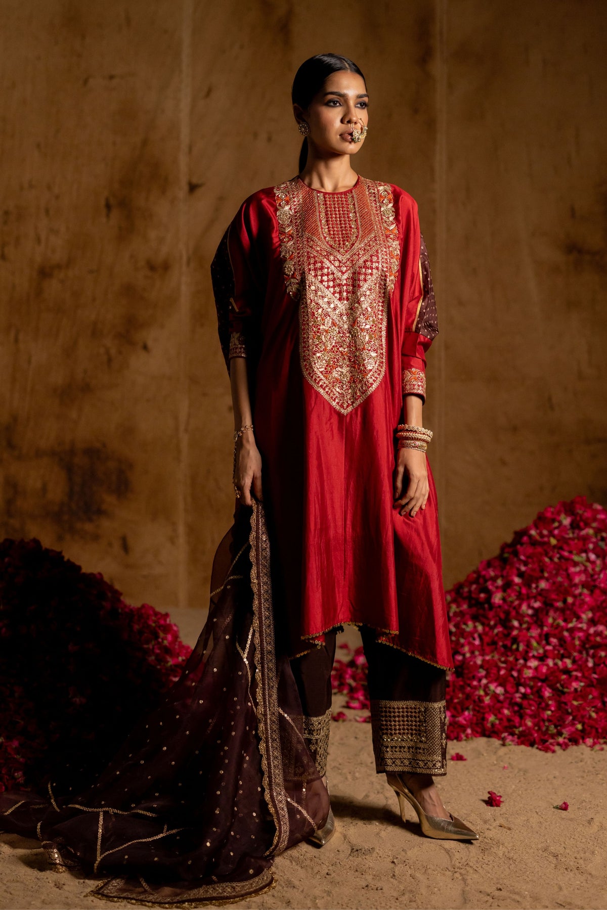 Nabh Bandhani Kurta Set