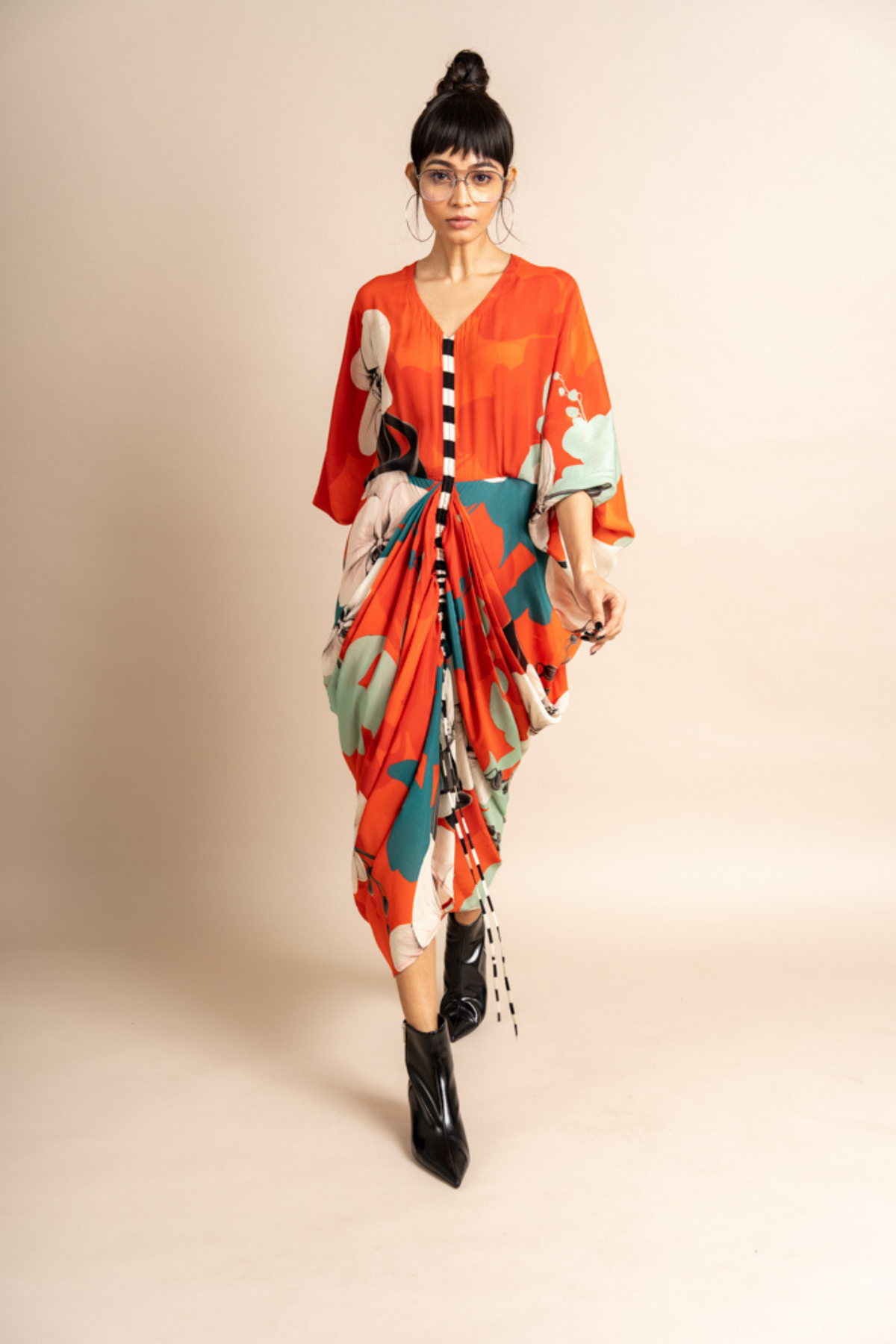 Tangerine Print Kite Dress