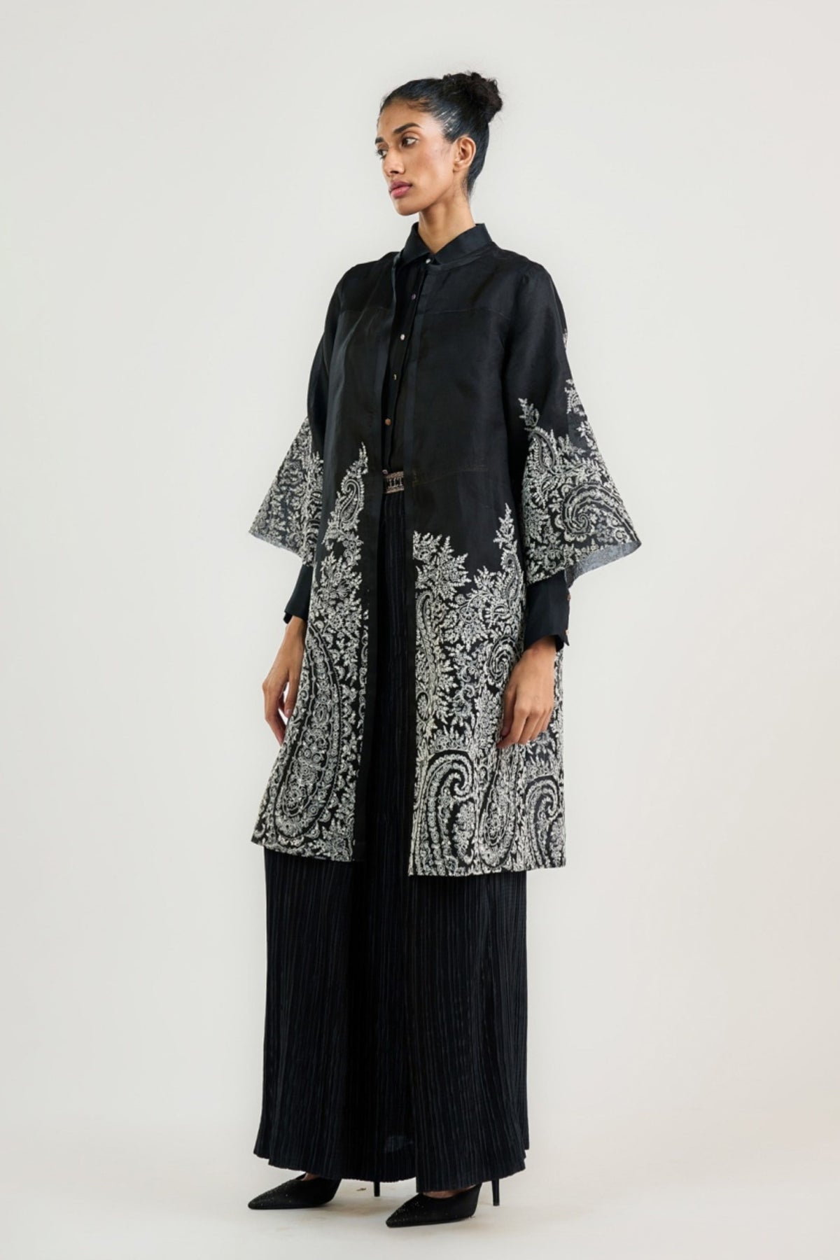 The Jamawar Overshirt in Black