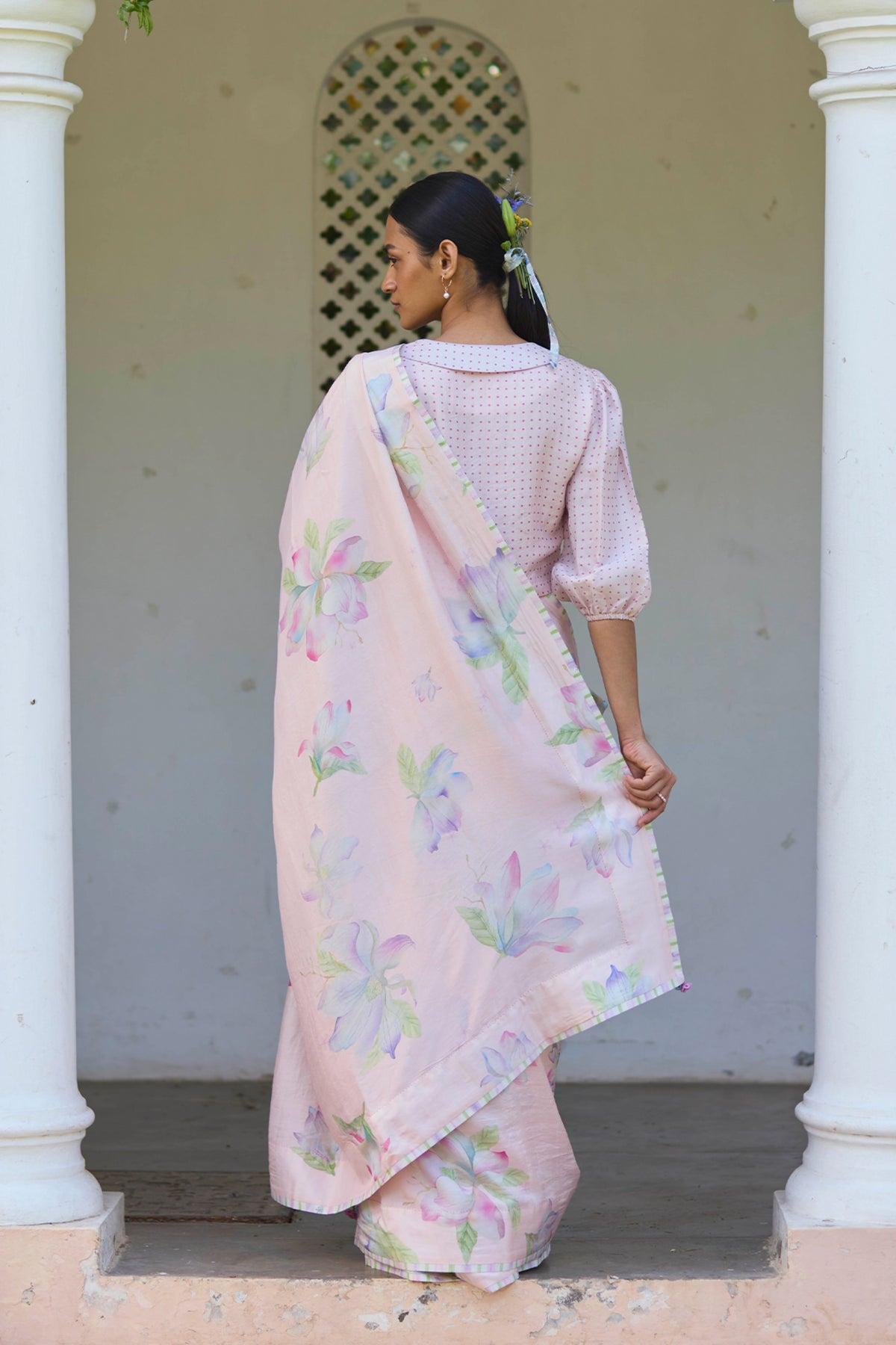 Aura Magnolia Pink Saree