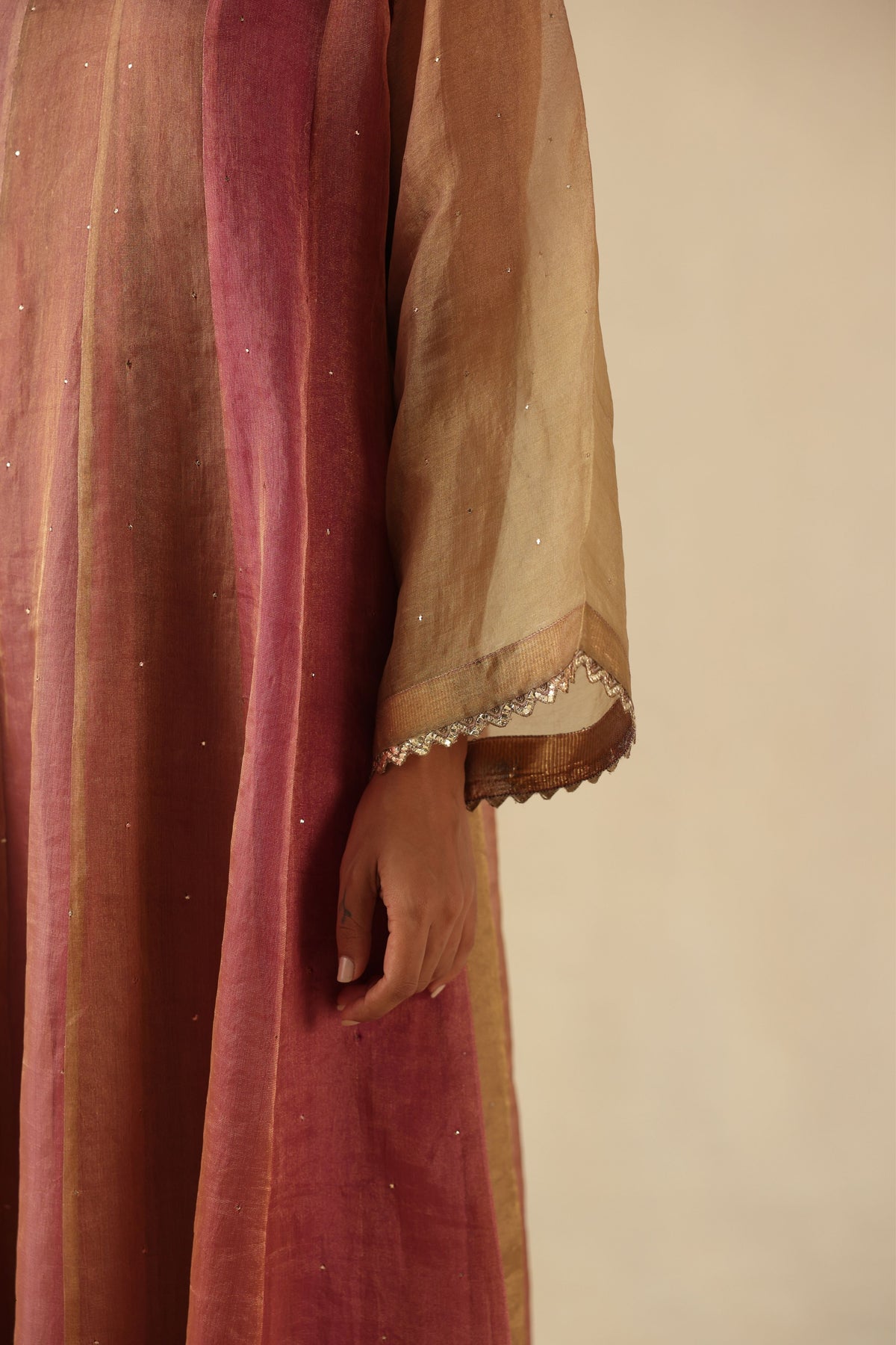 Peach Rimjhim Kurta Set