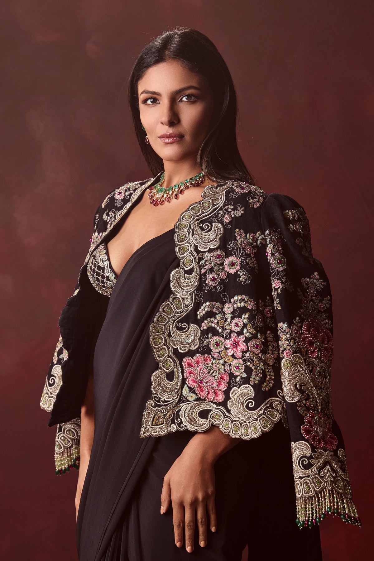Niva Saree & Jacket Set
