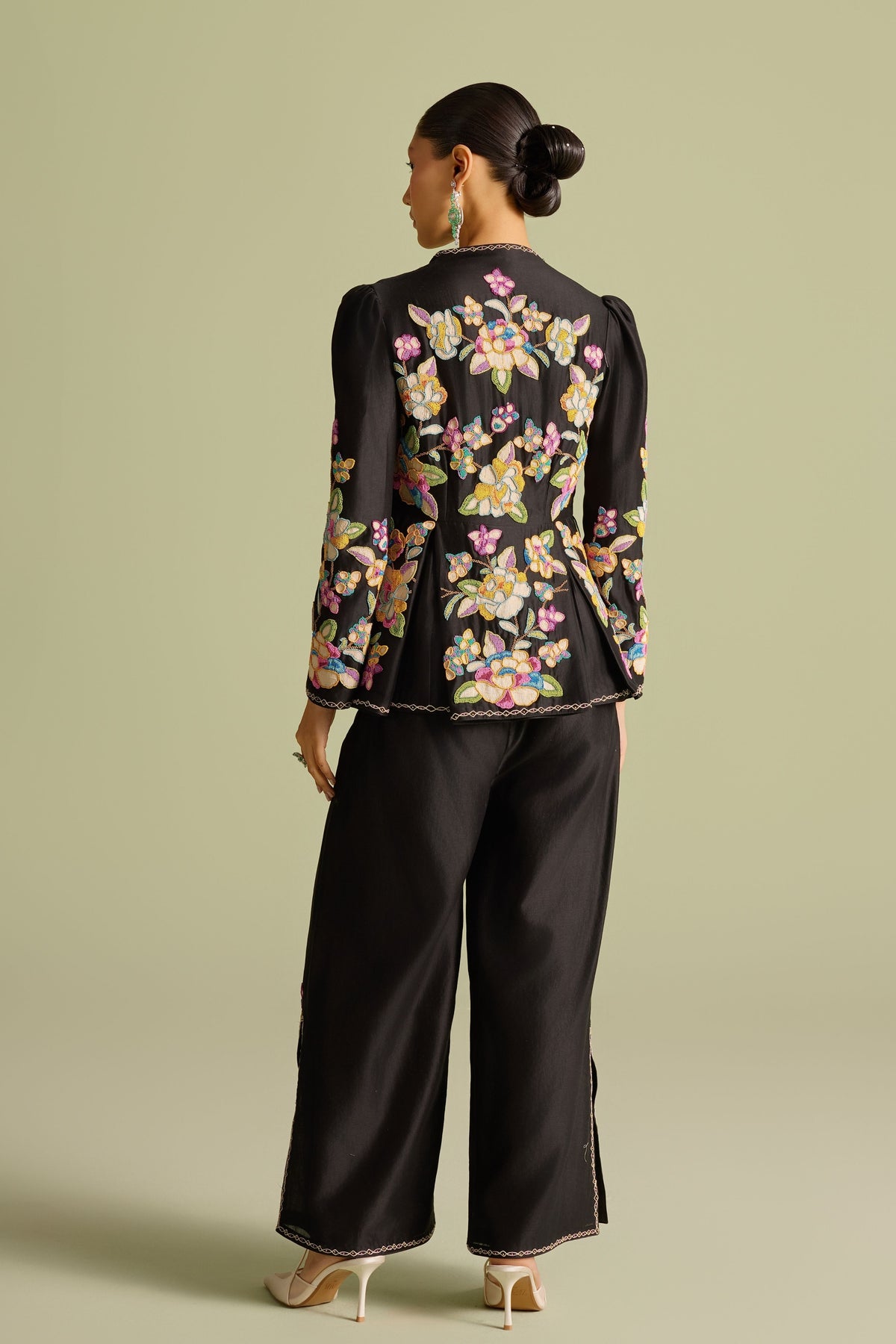 Cordwork Pleated Peplum Jacket