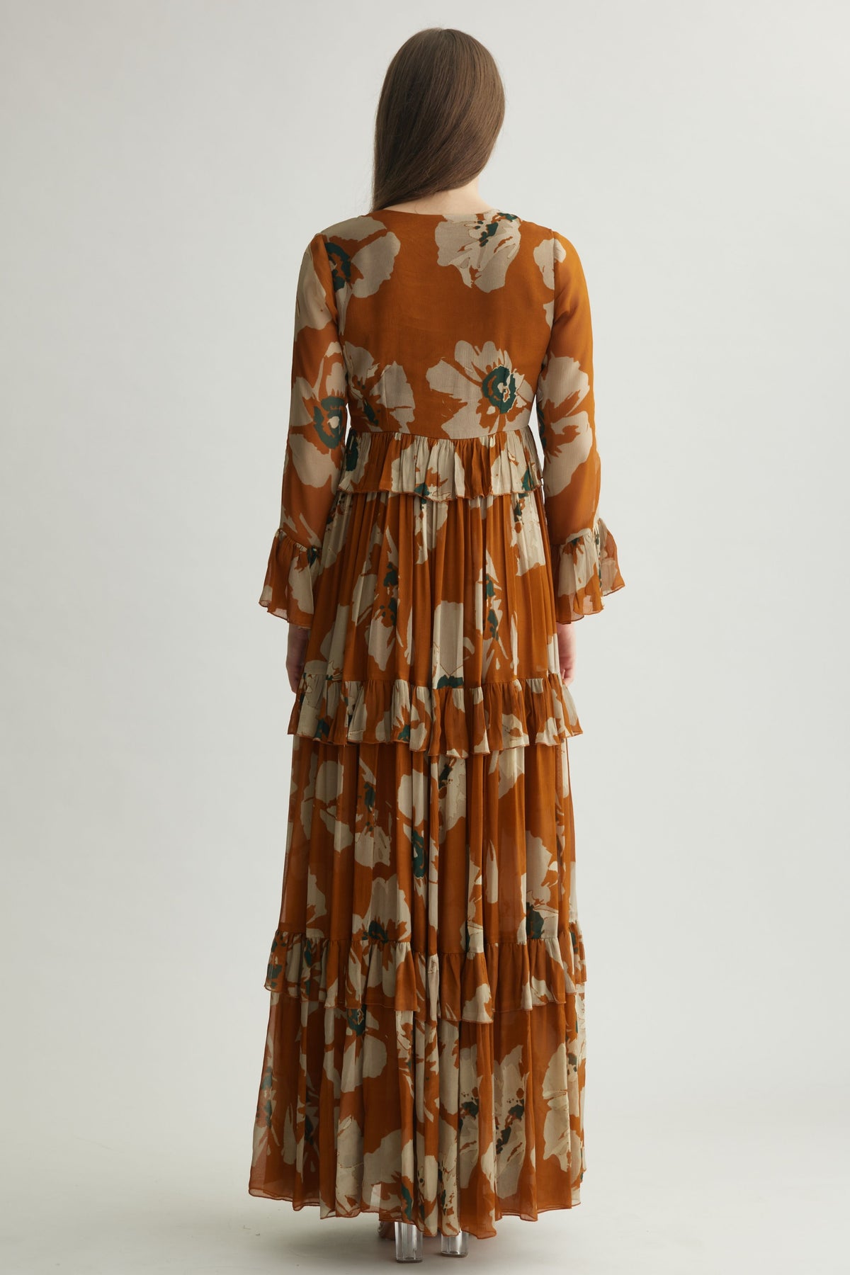 Beige Floral Dress