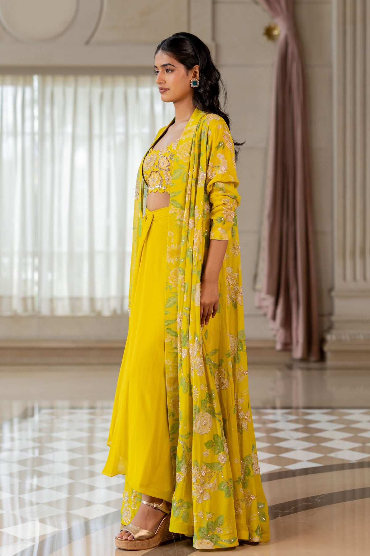 Halima Yellow Jacket Set